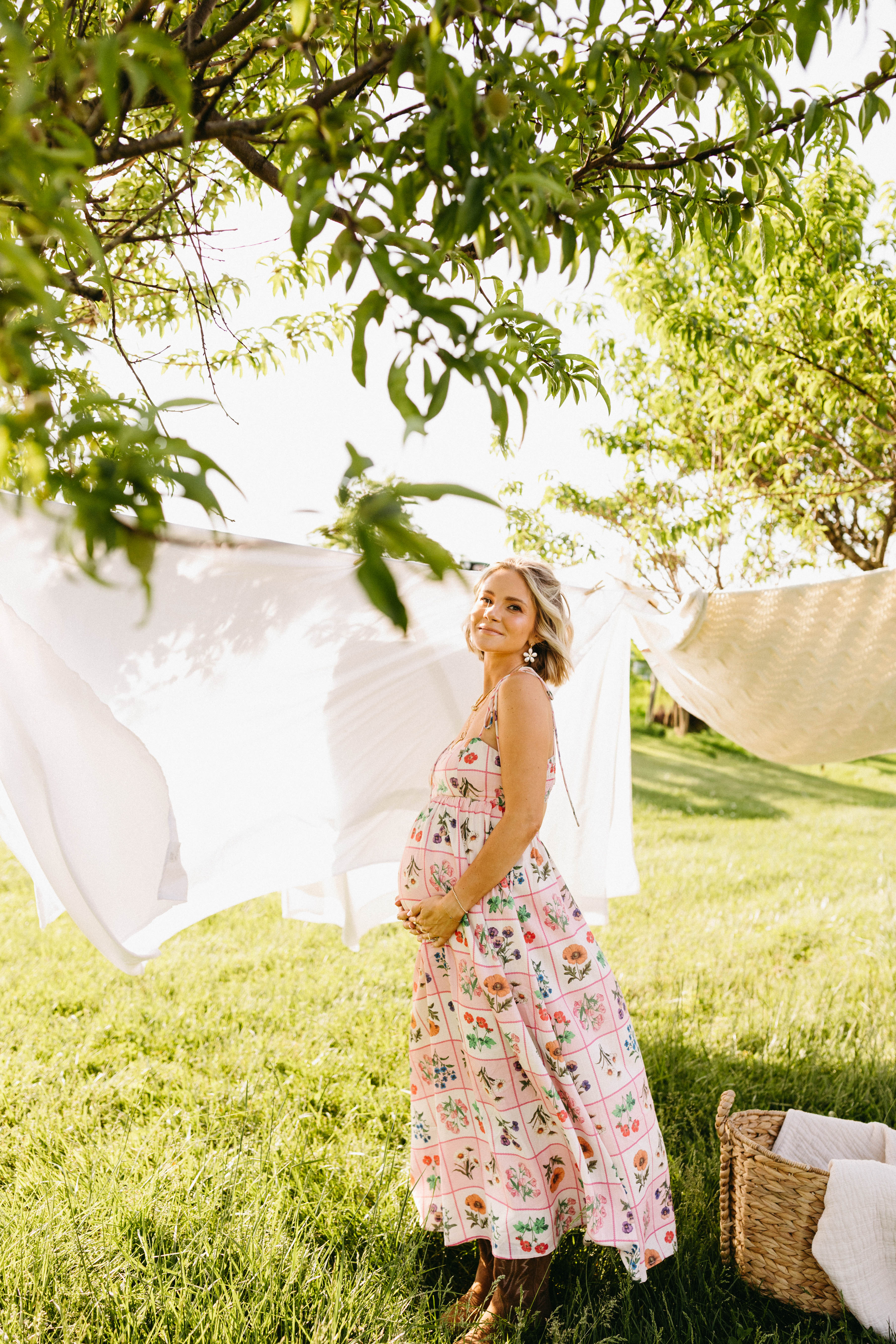 Simona Floral Maxi Dress with Pockets - Pink Tile Print