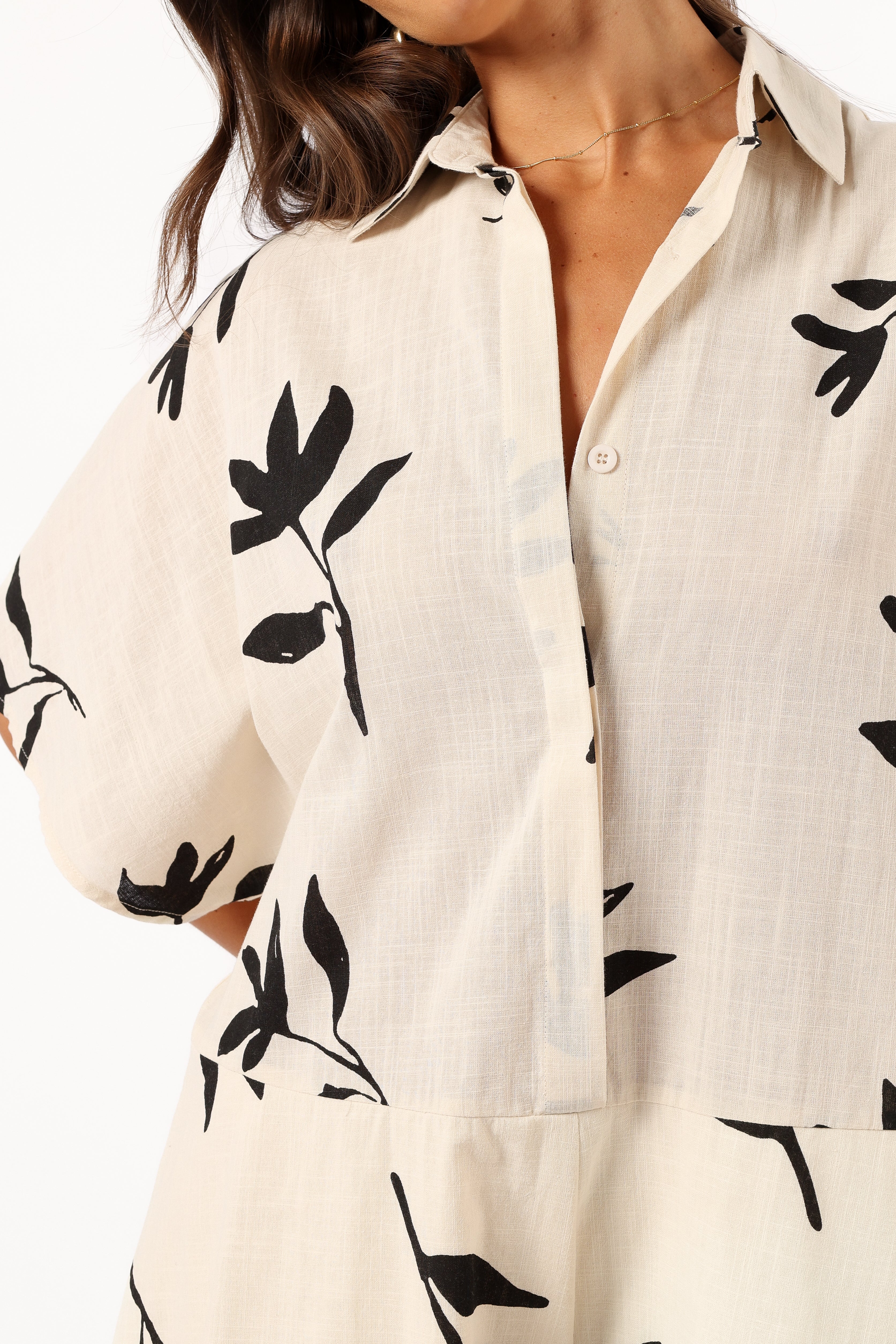 Sebastian Women's White Black Print Cotton Romper