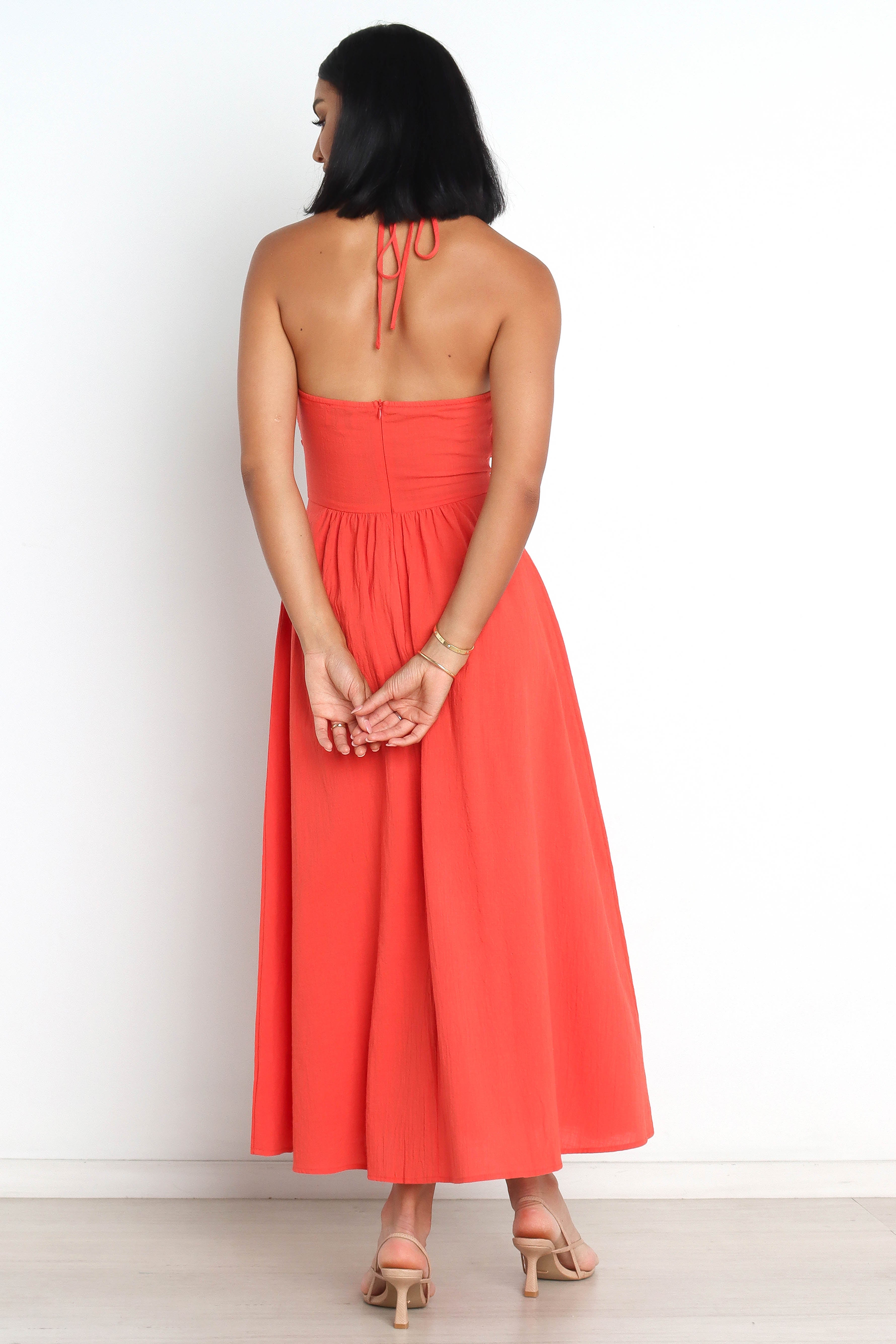 Spice Halter Neck Maxi Dress with Cut Out Detail - 100% Cotton