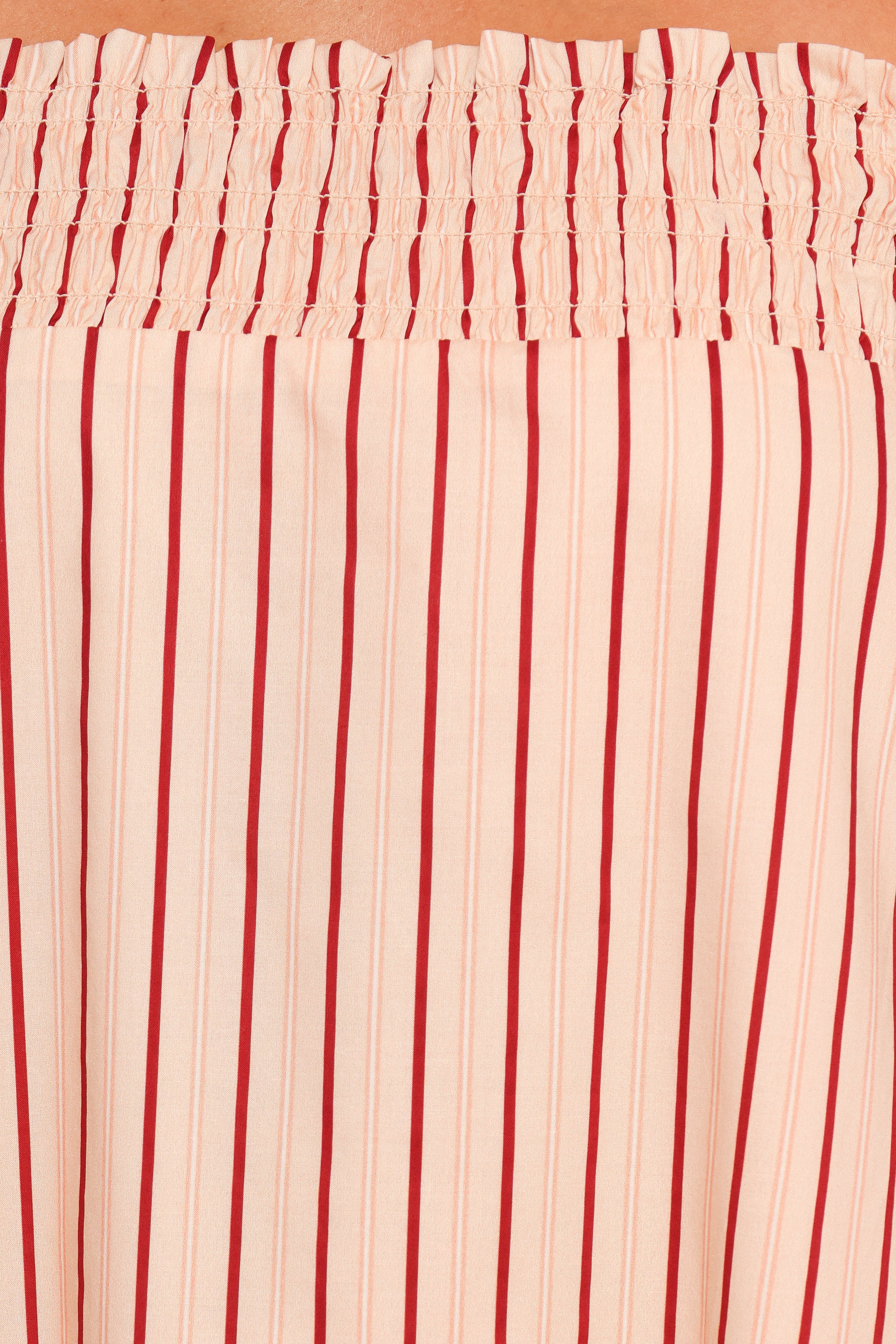 Irina Pink Stripe Cotton Maxi Dress with Pockets & Ruffle Hem