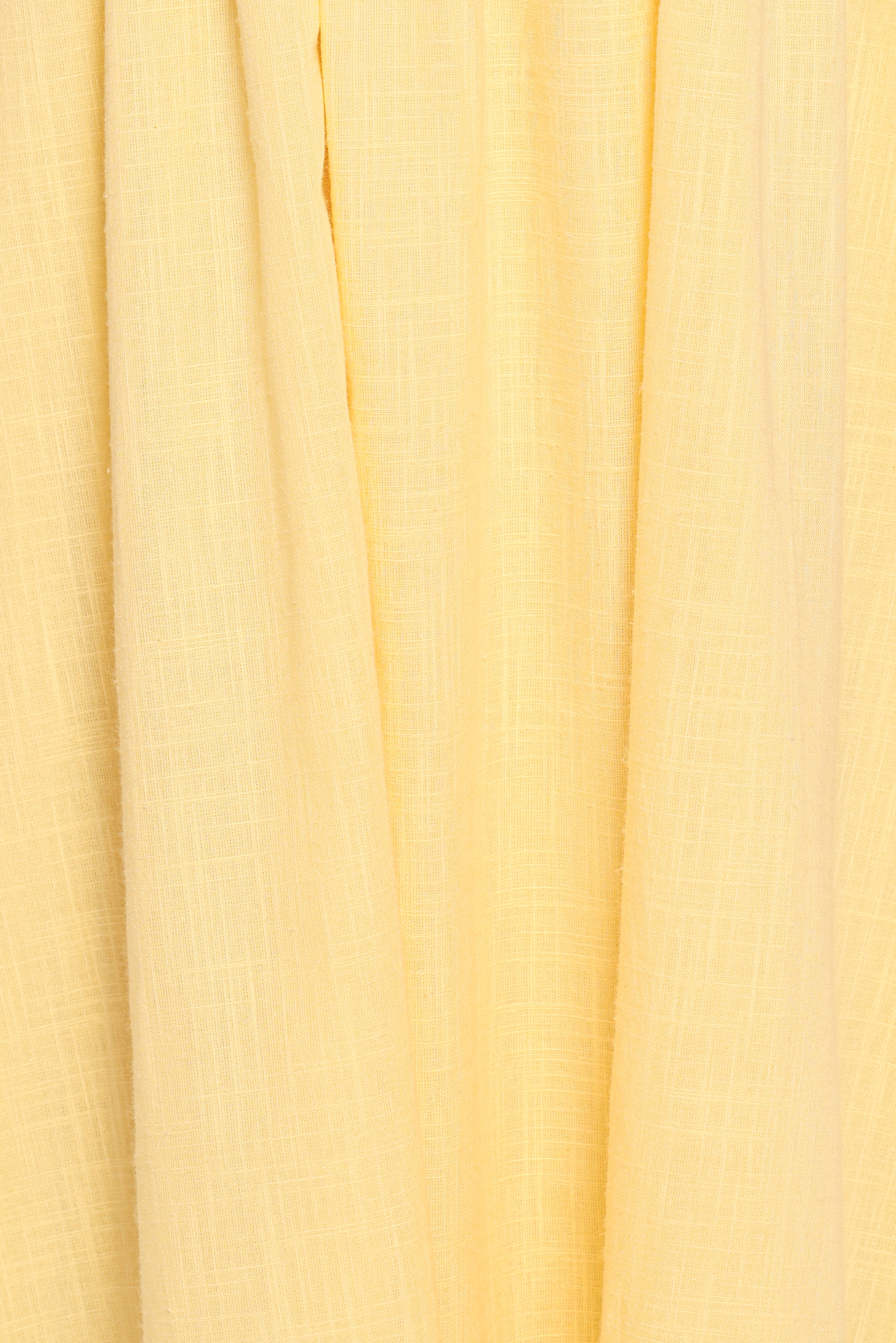 Caty Yellow Maxi Dress with Square Neckline & Shirred Back