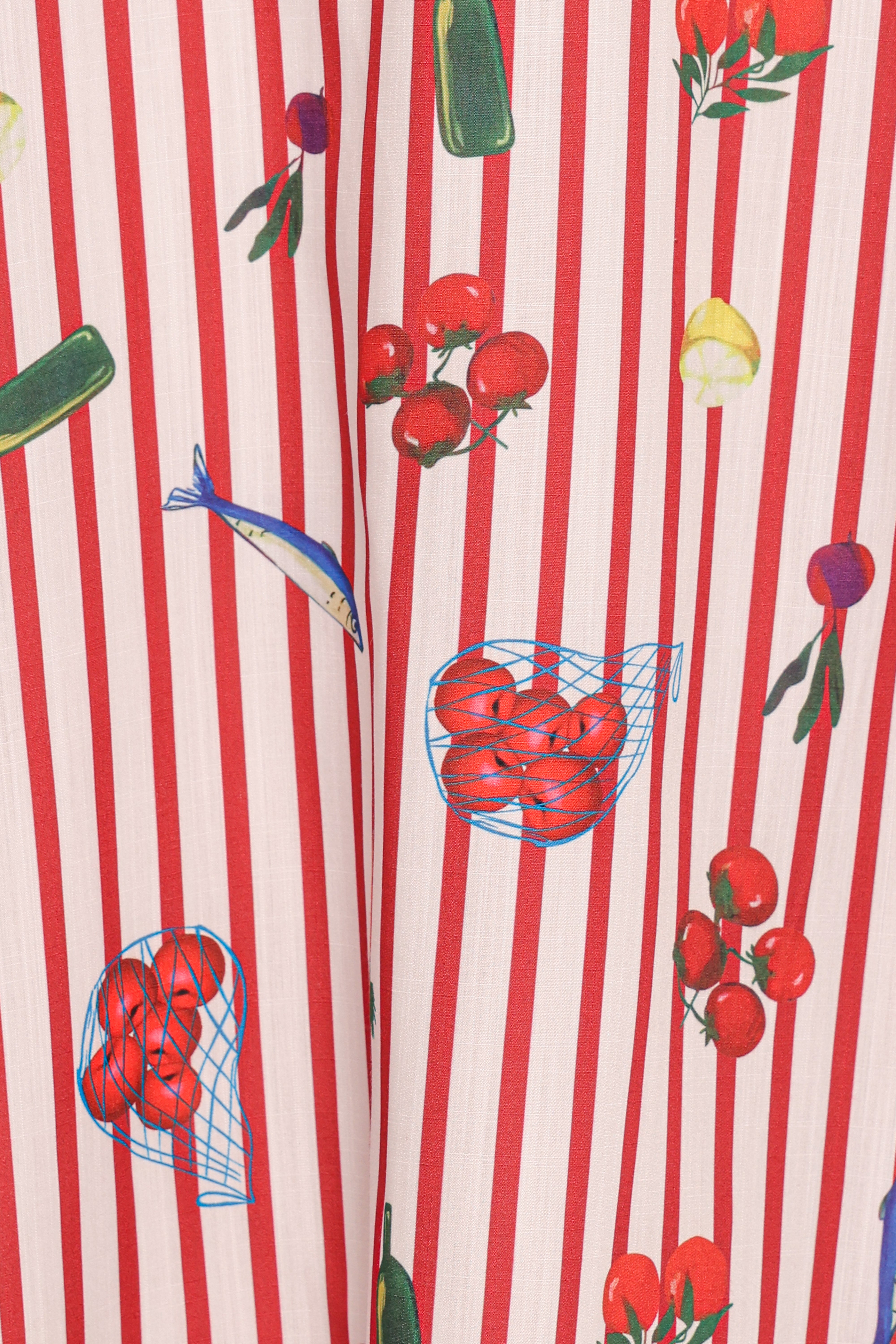Red Strapless Maxi Dress - Cotton Lined Picnic Stripe