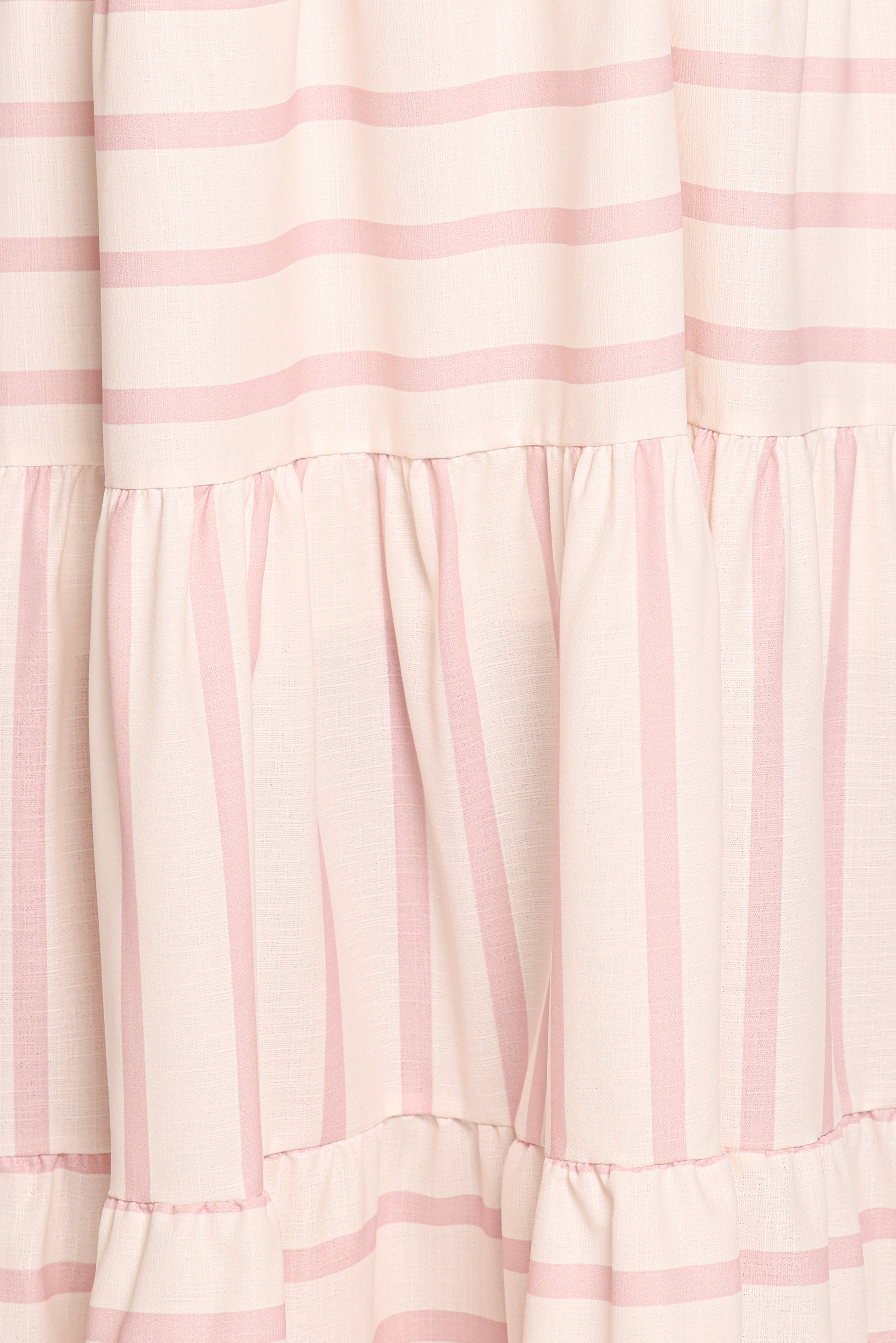 Evelin Pink Stripe Midi Dress with Adjustable Straps & Open Back