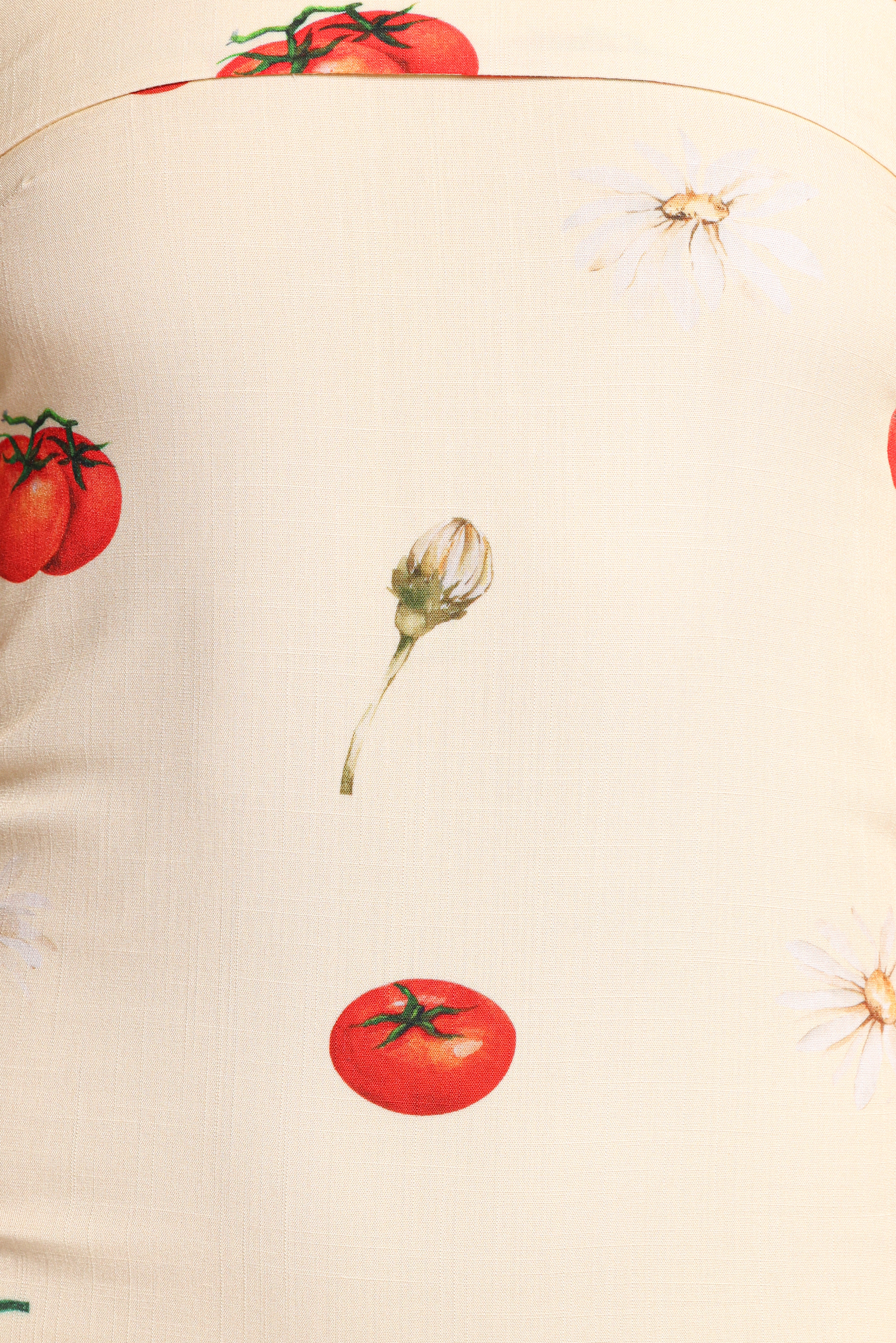 Adela Strapless Maxi Dress - Tomato Print Rayon