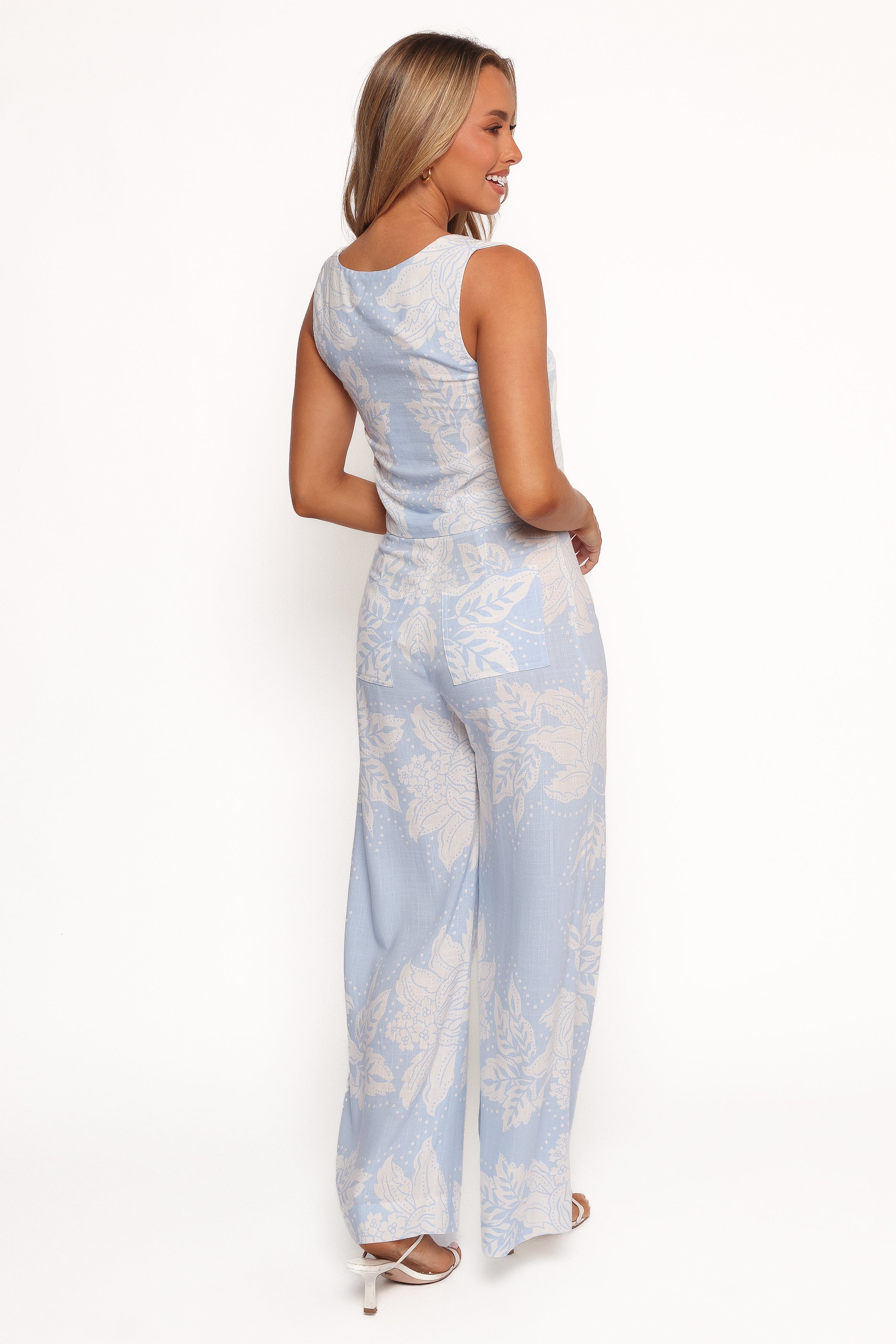 Hanalei Riba Floral Print Cotton Cropped Top - Square Neck Relaxed Fit