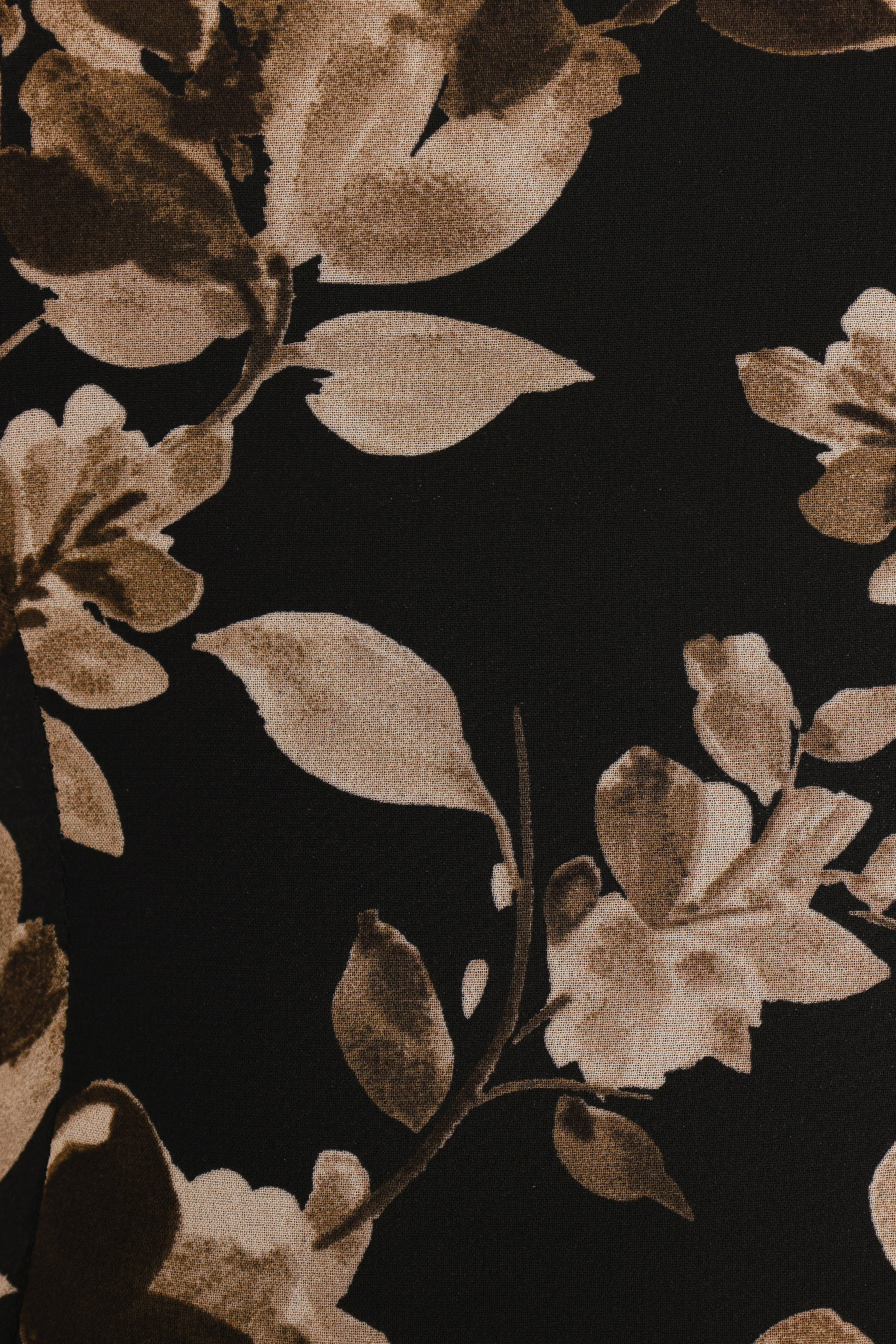Floral Square Neck Cropped Top - Lucie Midnight Taupe Blouse