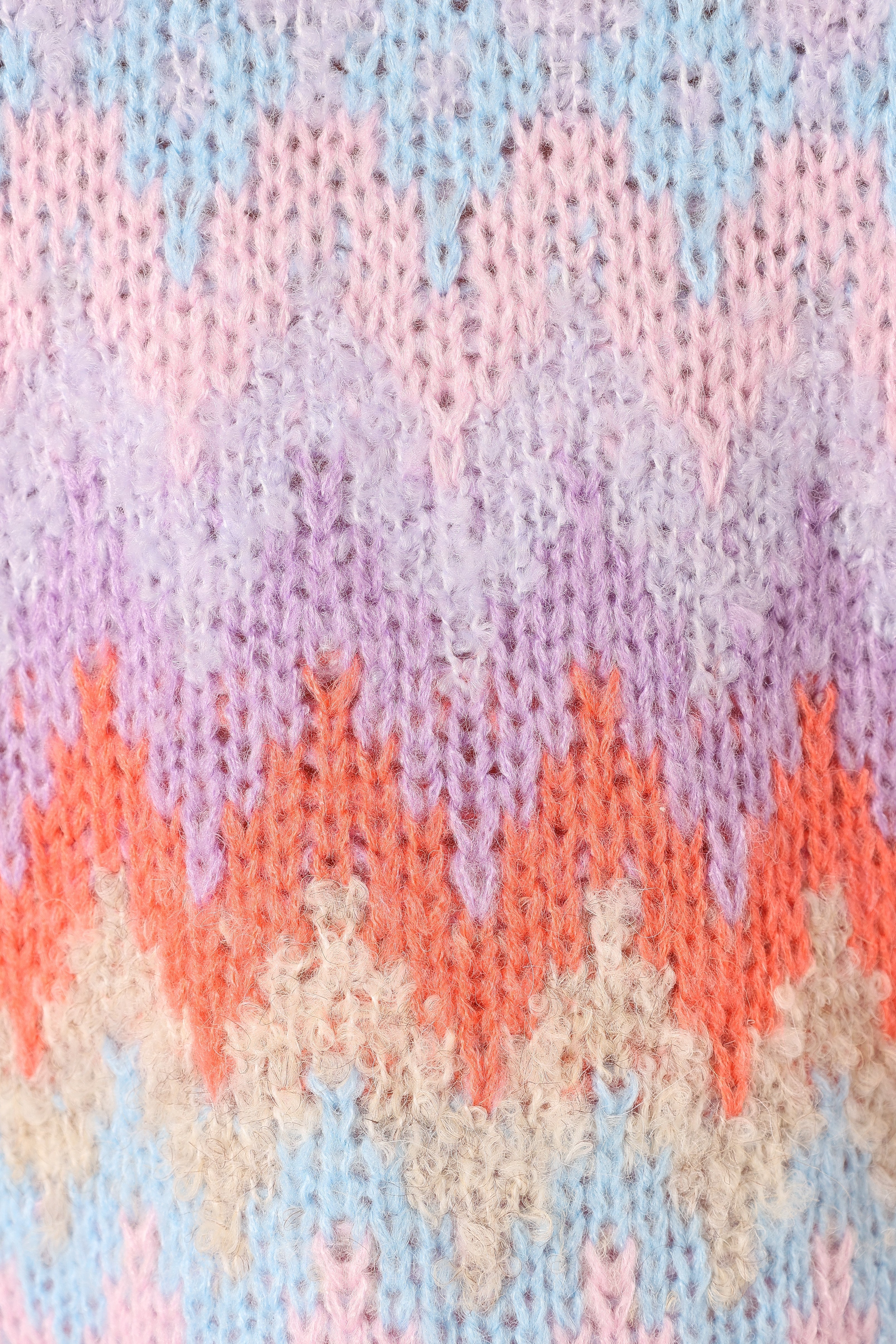 Emerson Fairisle Knit Sweater - Coral Blue Long Sleeve Women's Pullover