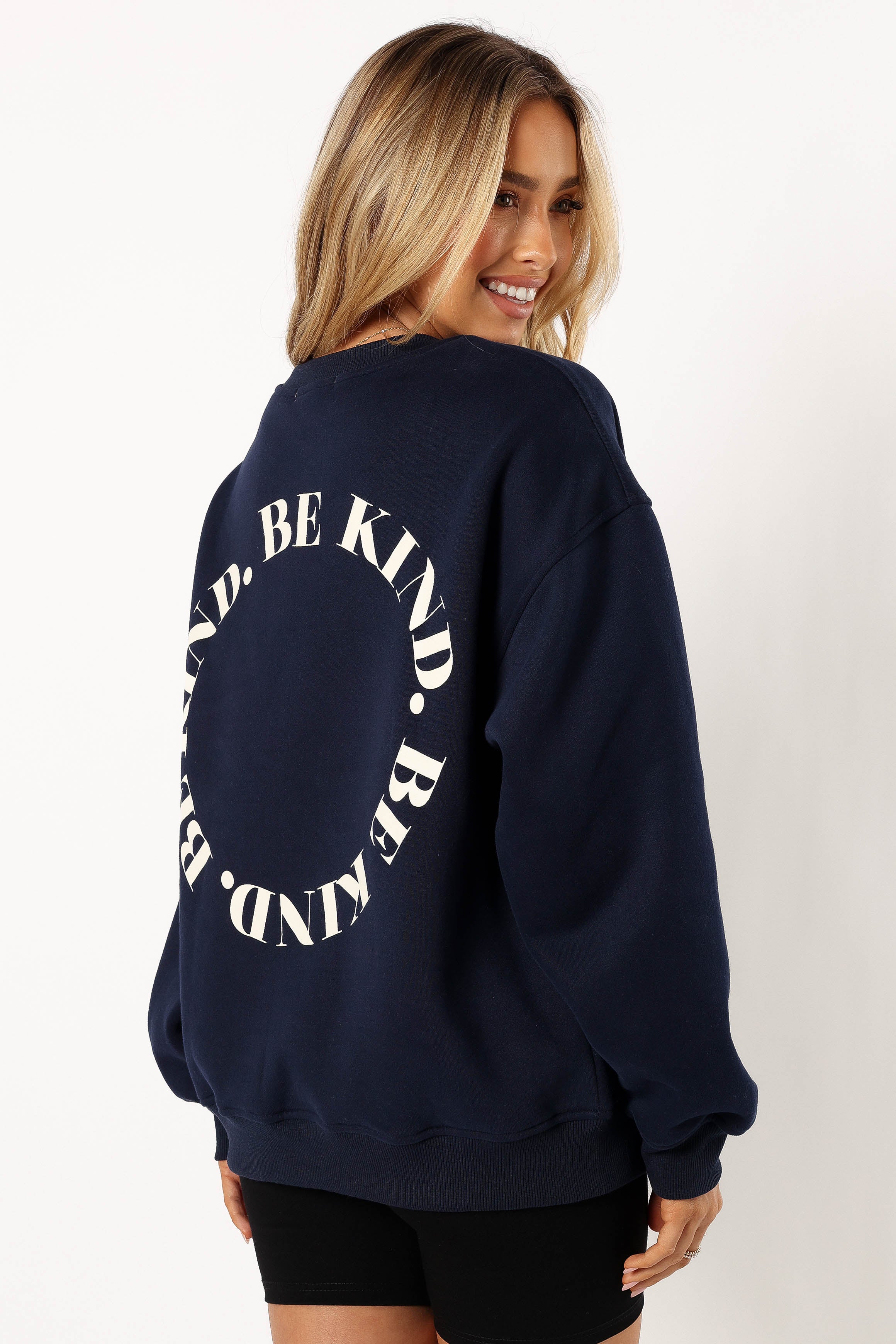 Be Kind Graphic Sweatshirt - Navy Wrenley Crewneck