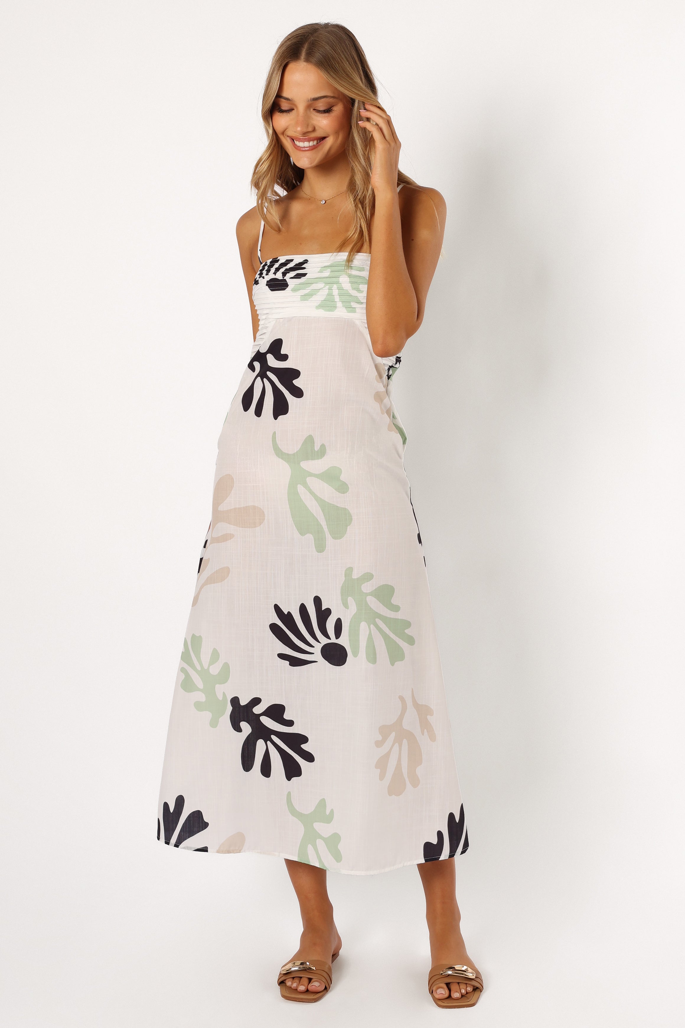 Verrone White Maxi Dress with Adjustable Straps & Side Pockets