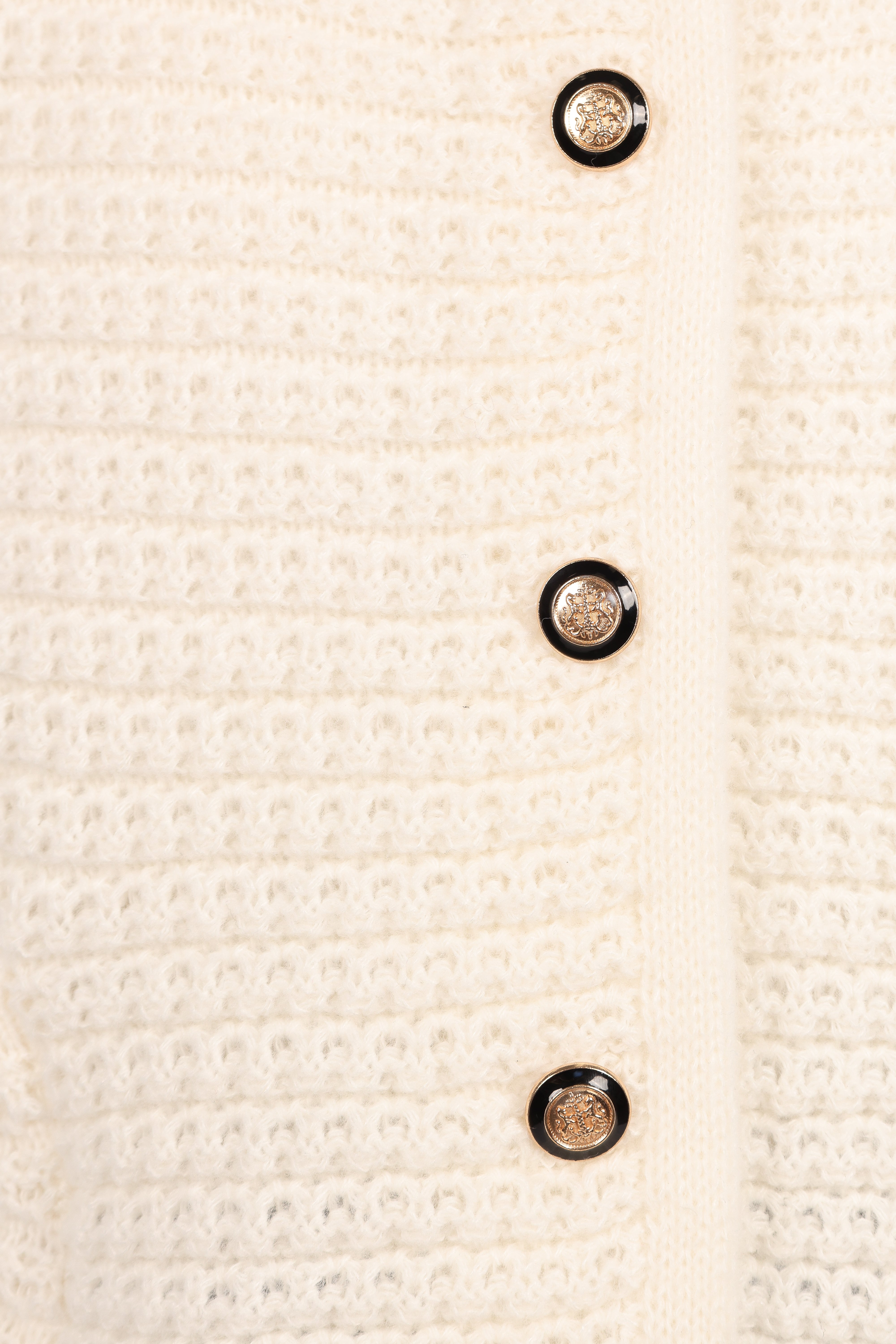White Cropped Button Front Cardigan - Decket Knit Sweater