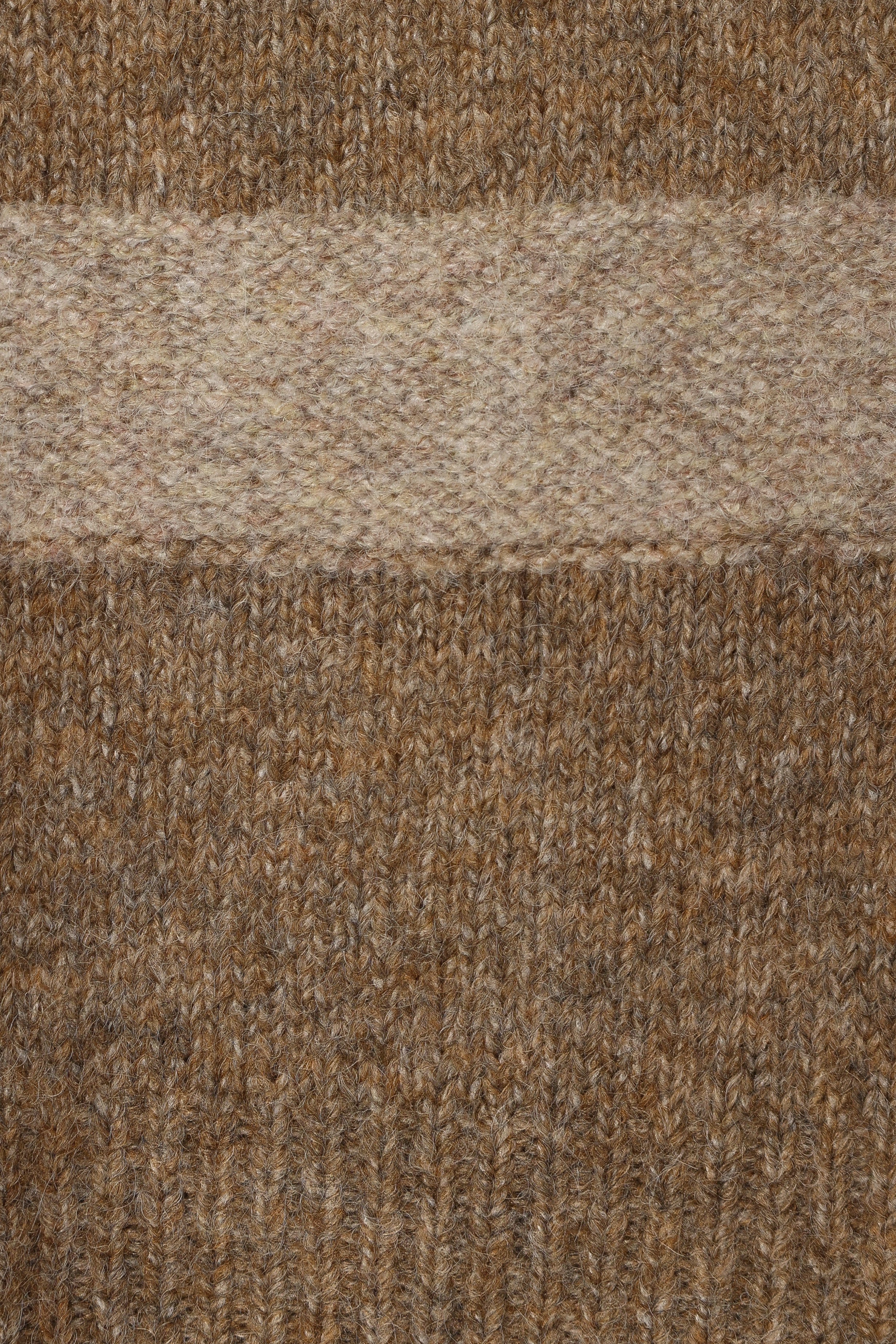 Brown Striped Knit Sweater - Esther Wool Blend Long Sleeve Top