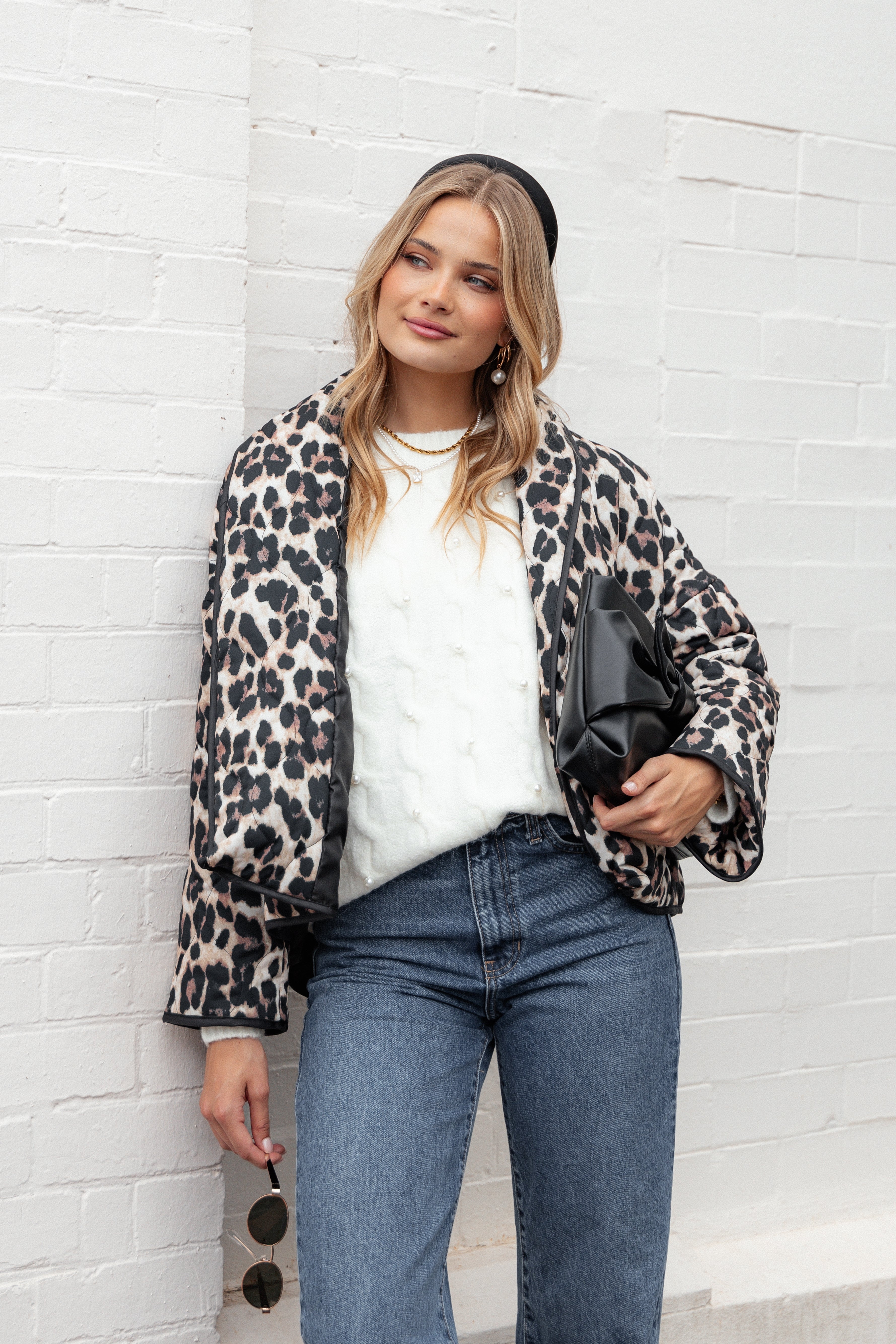 Marcos Leopard Print Quilted Jacket - Women's Fashion Coat
