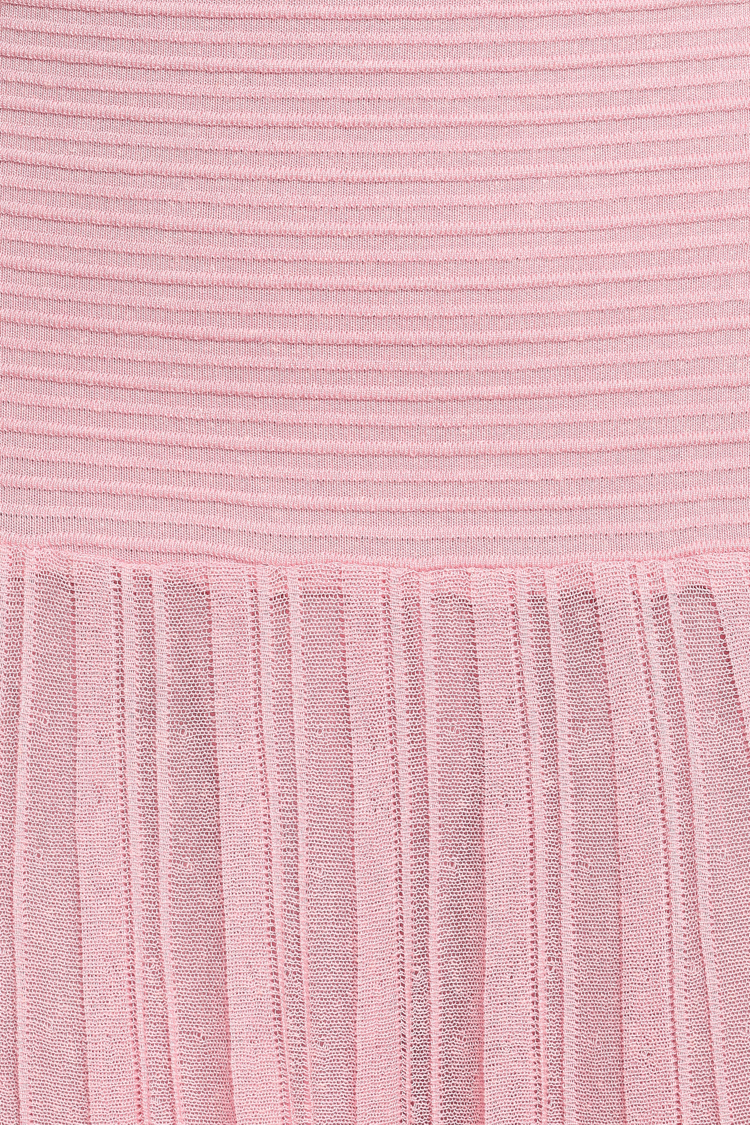 Pink Strapless Maxi Dress - Cadenza A-Line Knit Gown