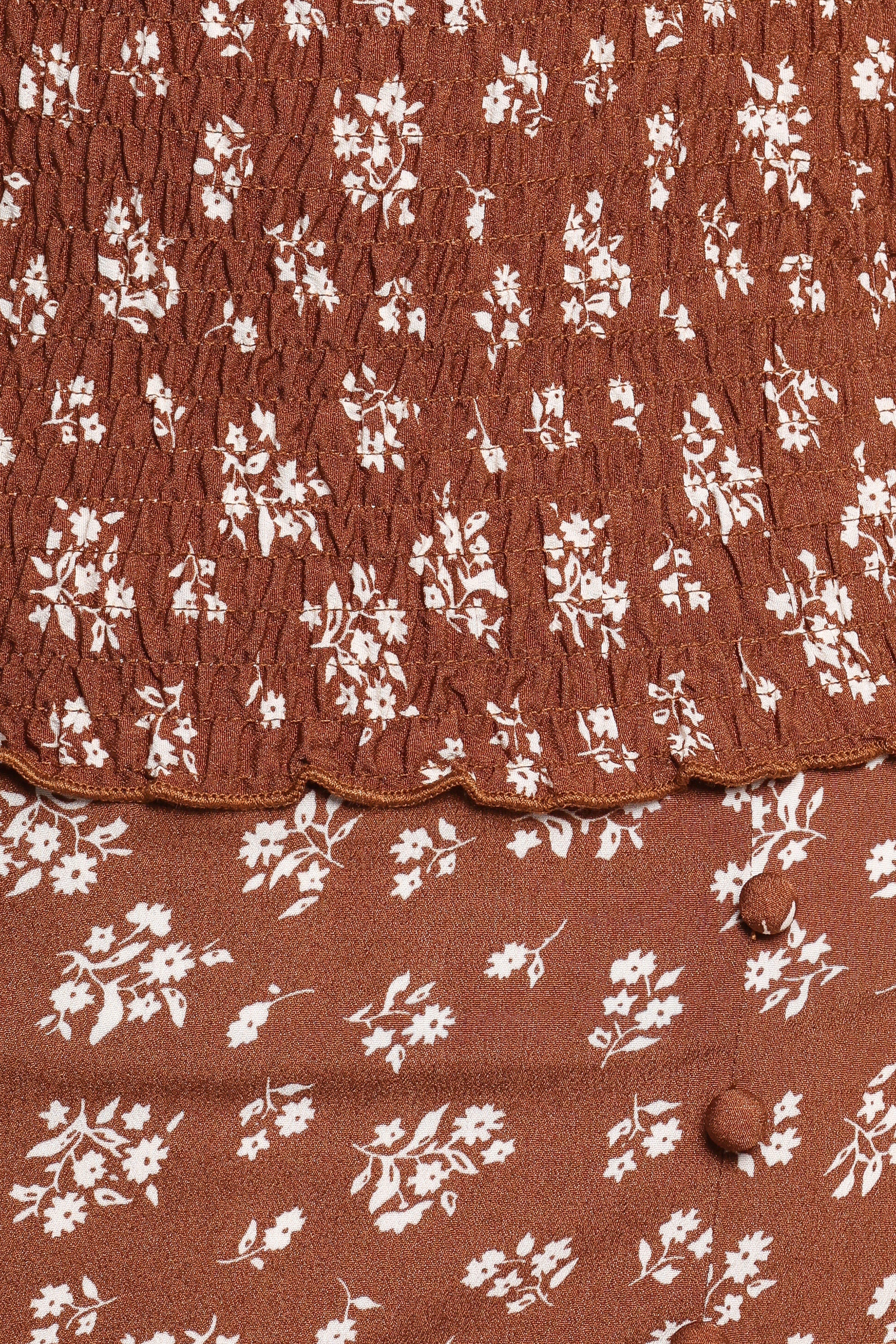 Zola Floral Skirt Set - Brown Ditsy Print Midi Outfit