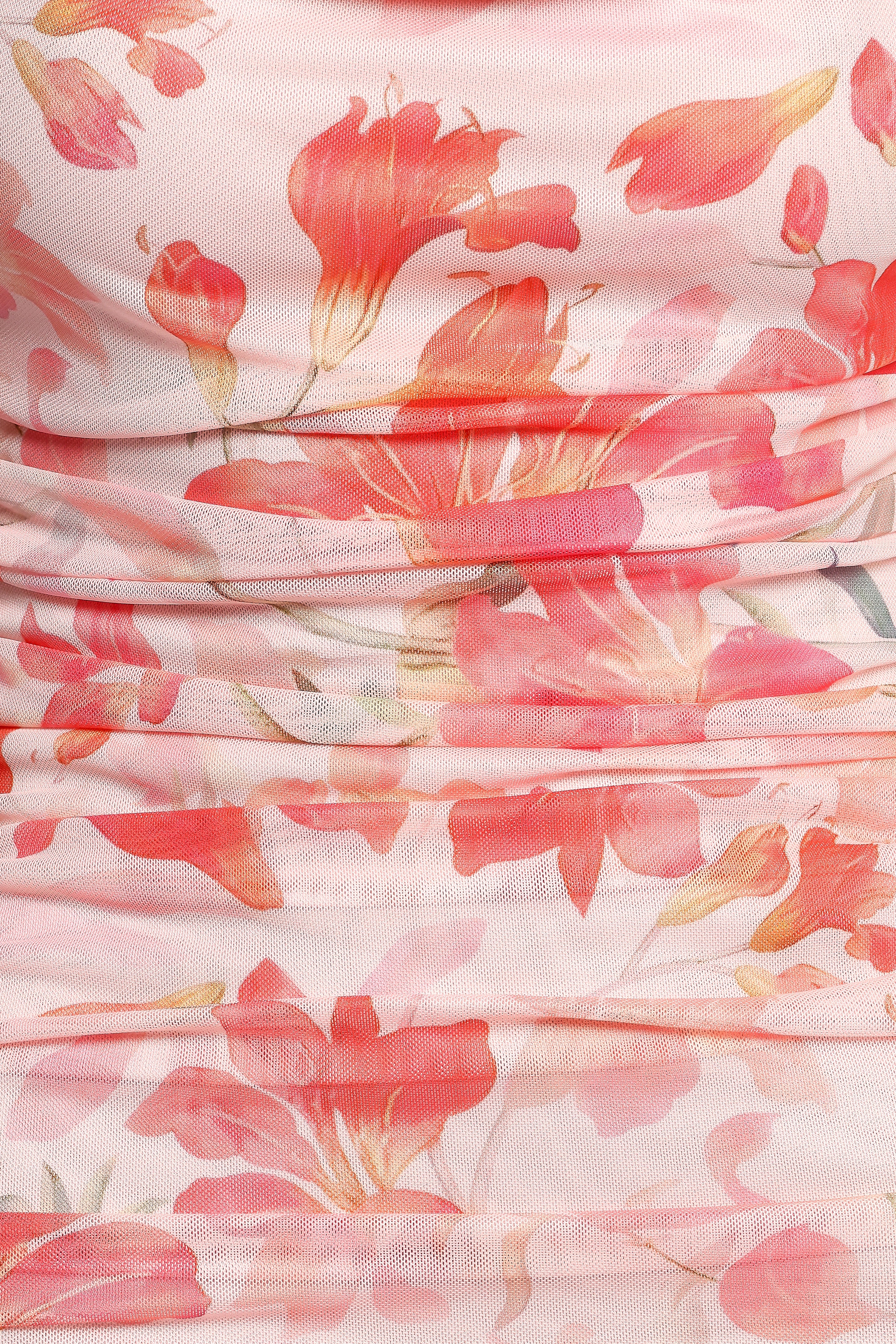 Floral Pink Cowl Neck Midi Dress - Tempest Bodycon Summer Dress
