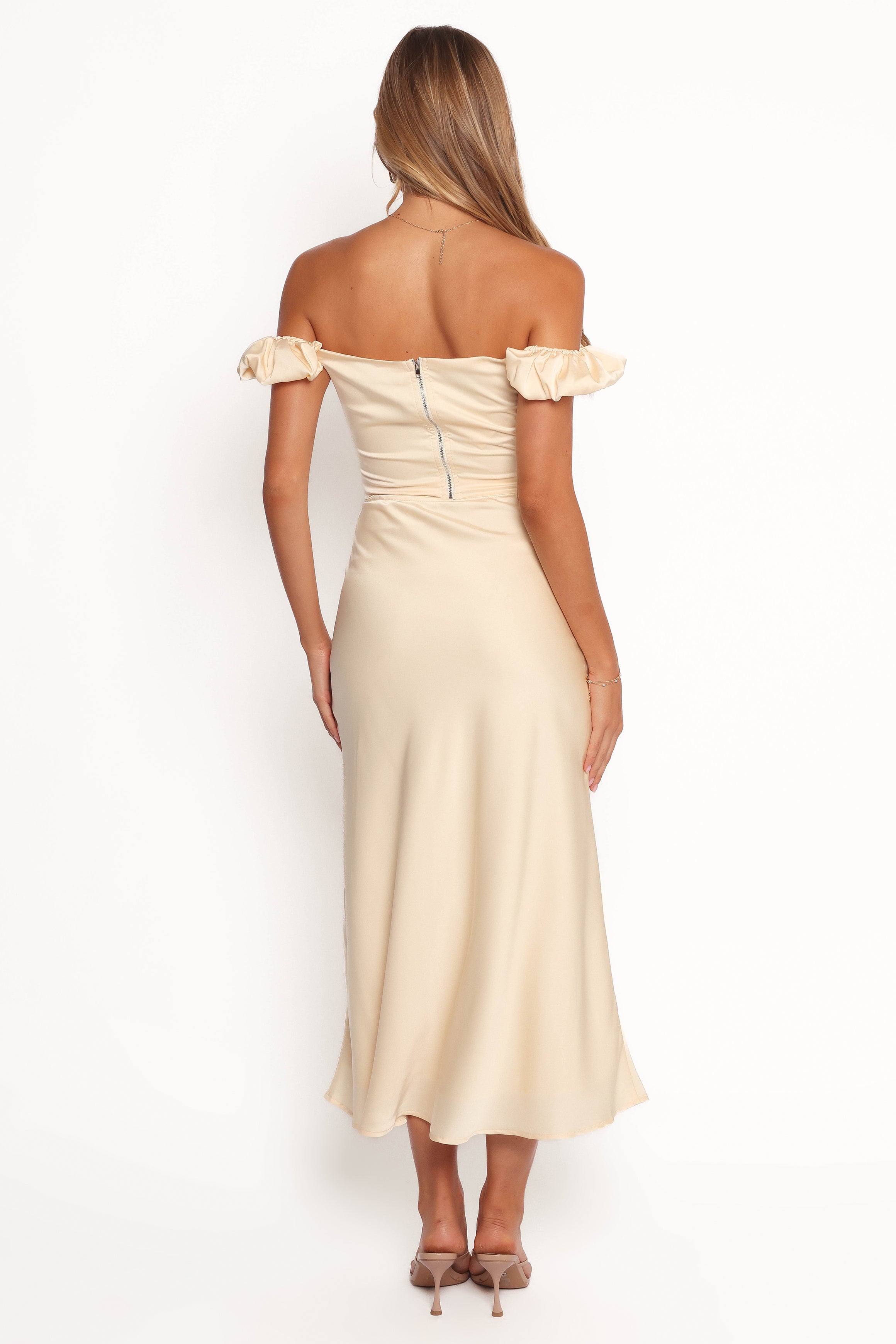 Butter Yellow Arabella Two Piece Set - Satin Maxi Skirt & Crop Top