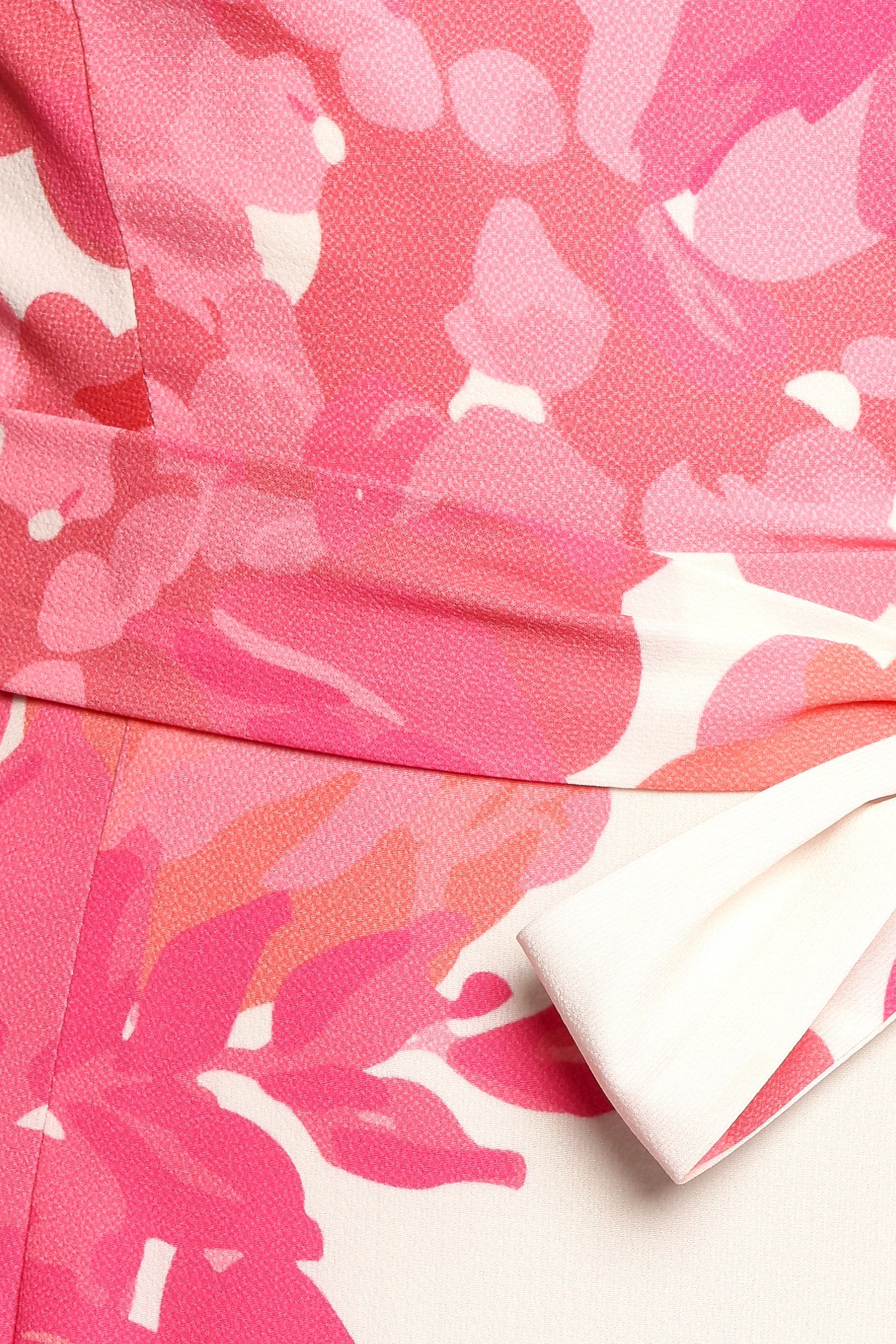 Pink Floral Jem Mini Dress with Lace Trim & Detachable Tie