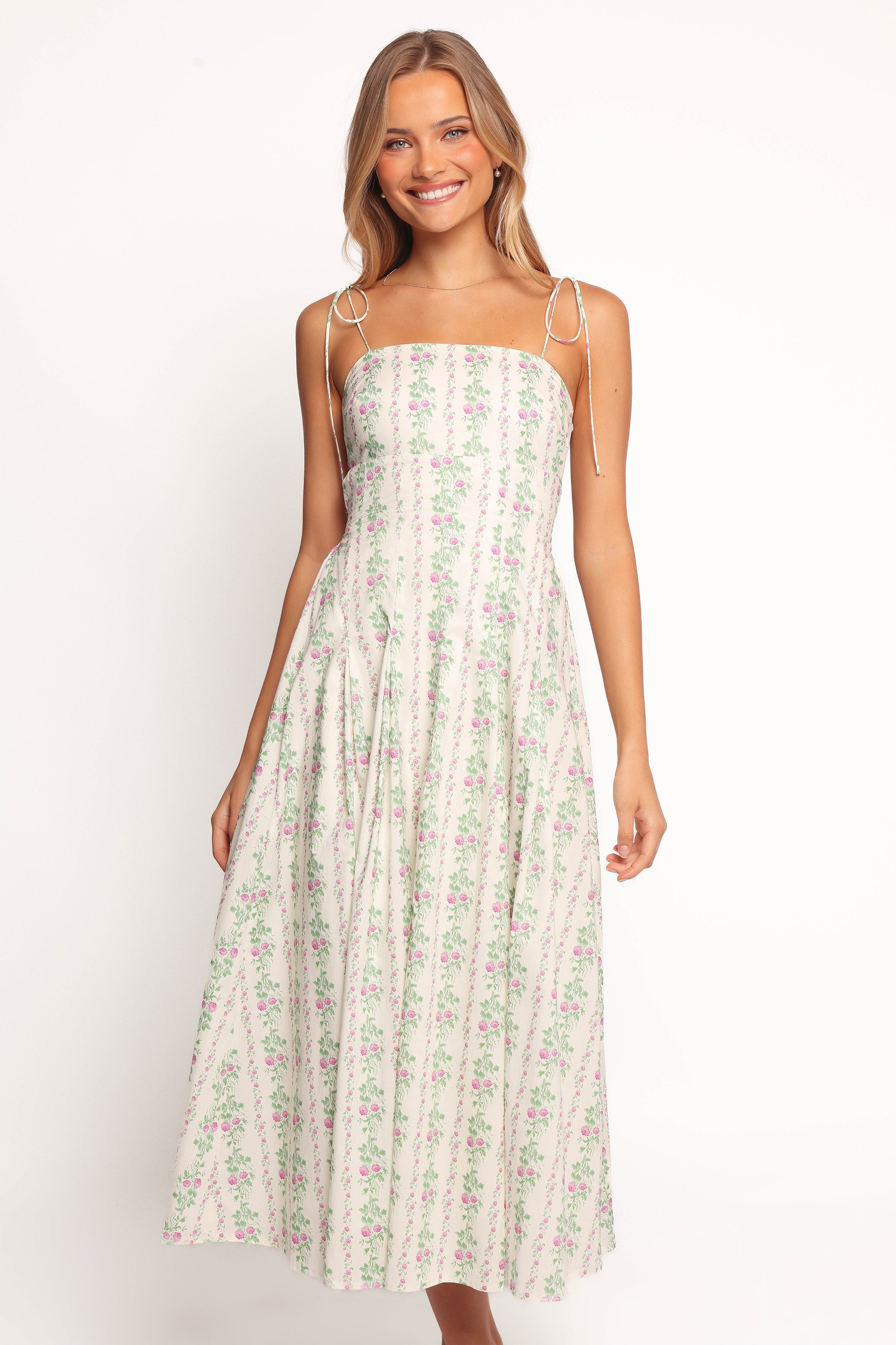 Emory Square Neck Maxi Dress in Cream - Rayon Summer Dress