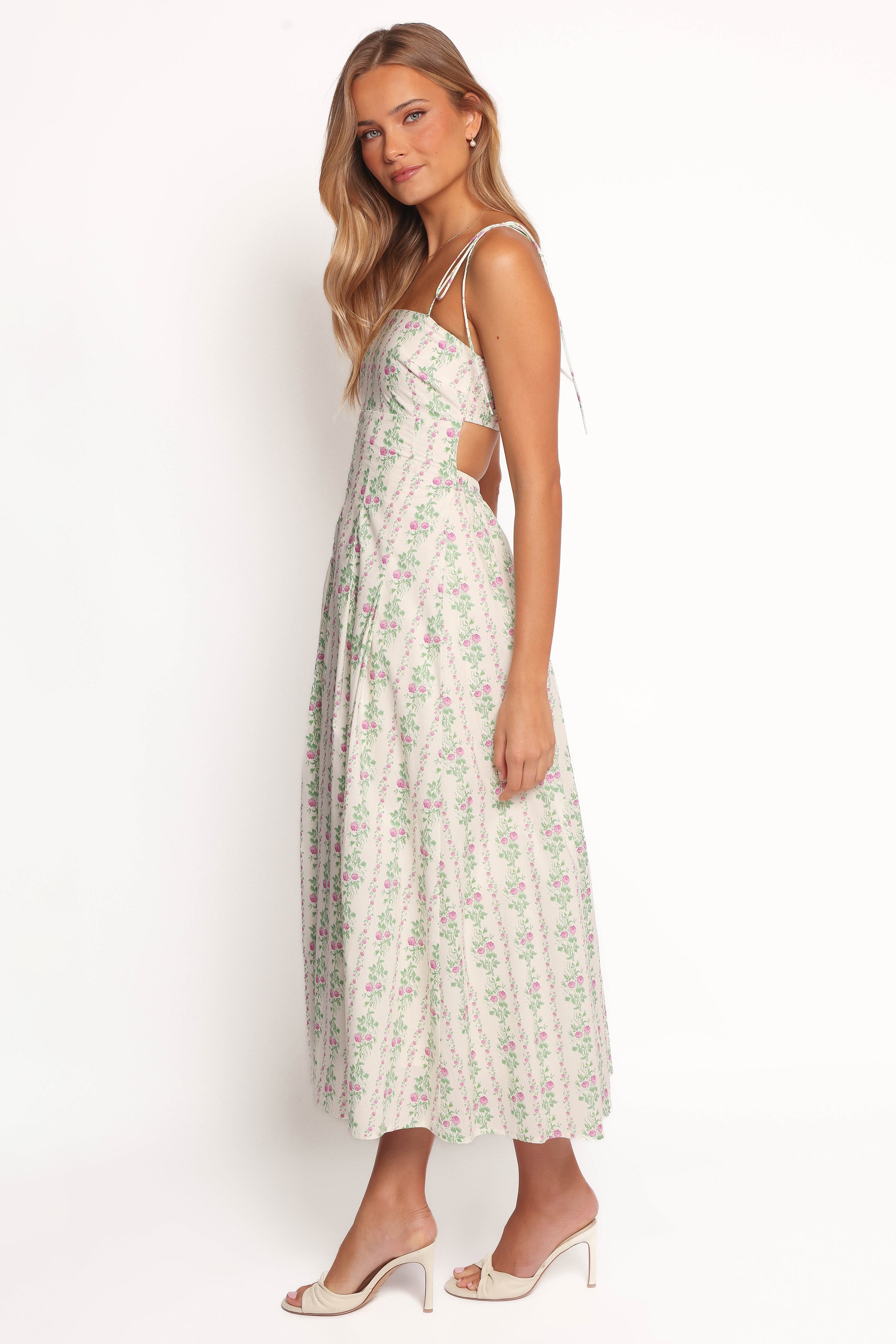 Emory Square Neck Maxi Dress in Cream - Rayon Summer Dress