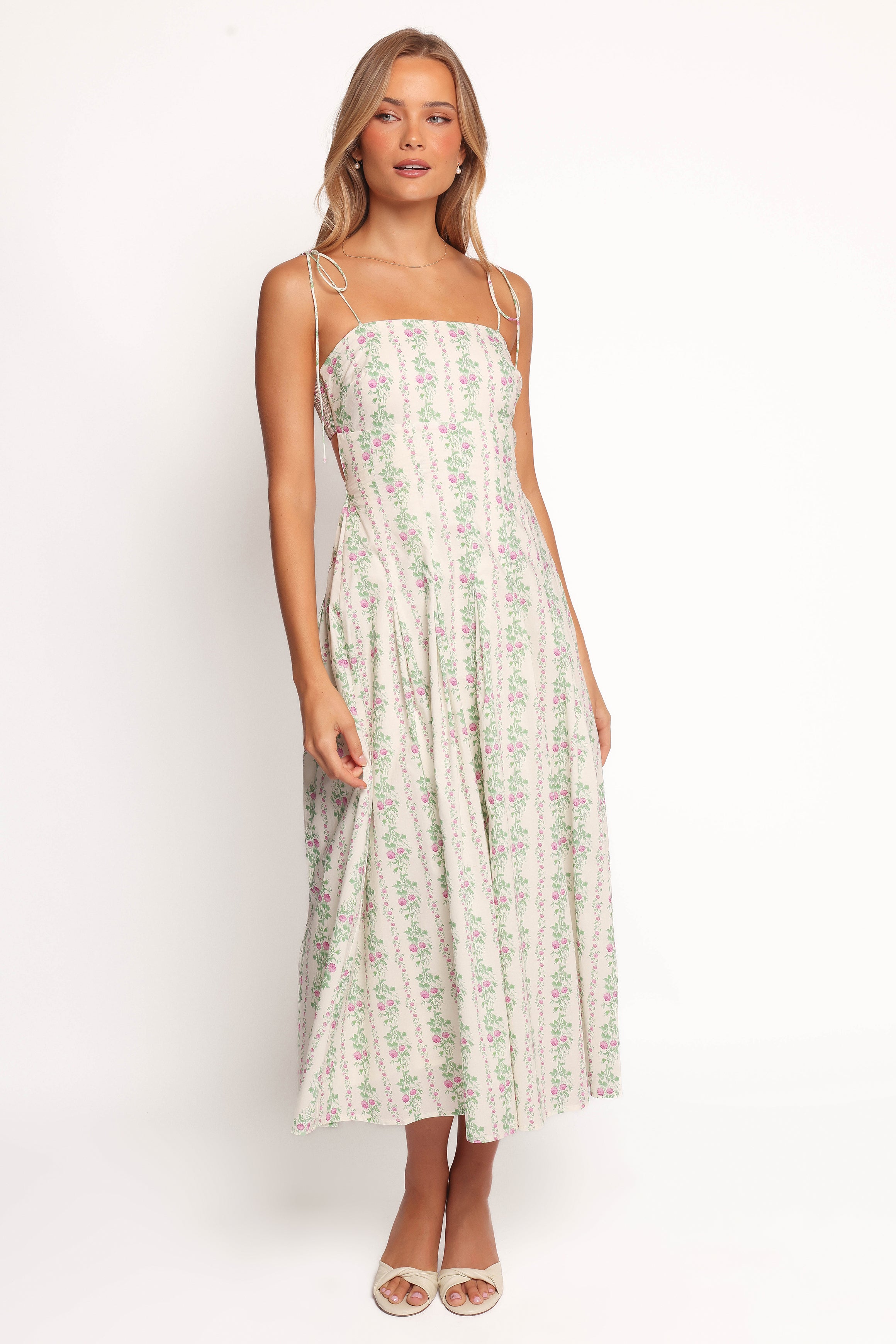 Emory Square Neck Maxi Dress in Cream - Rayon Summer Dress