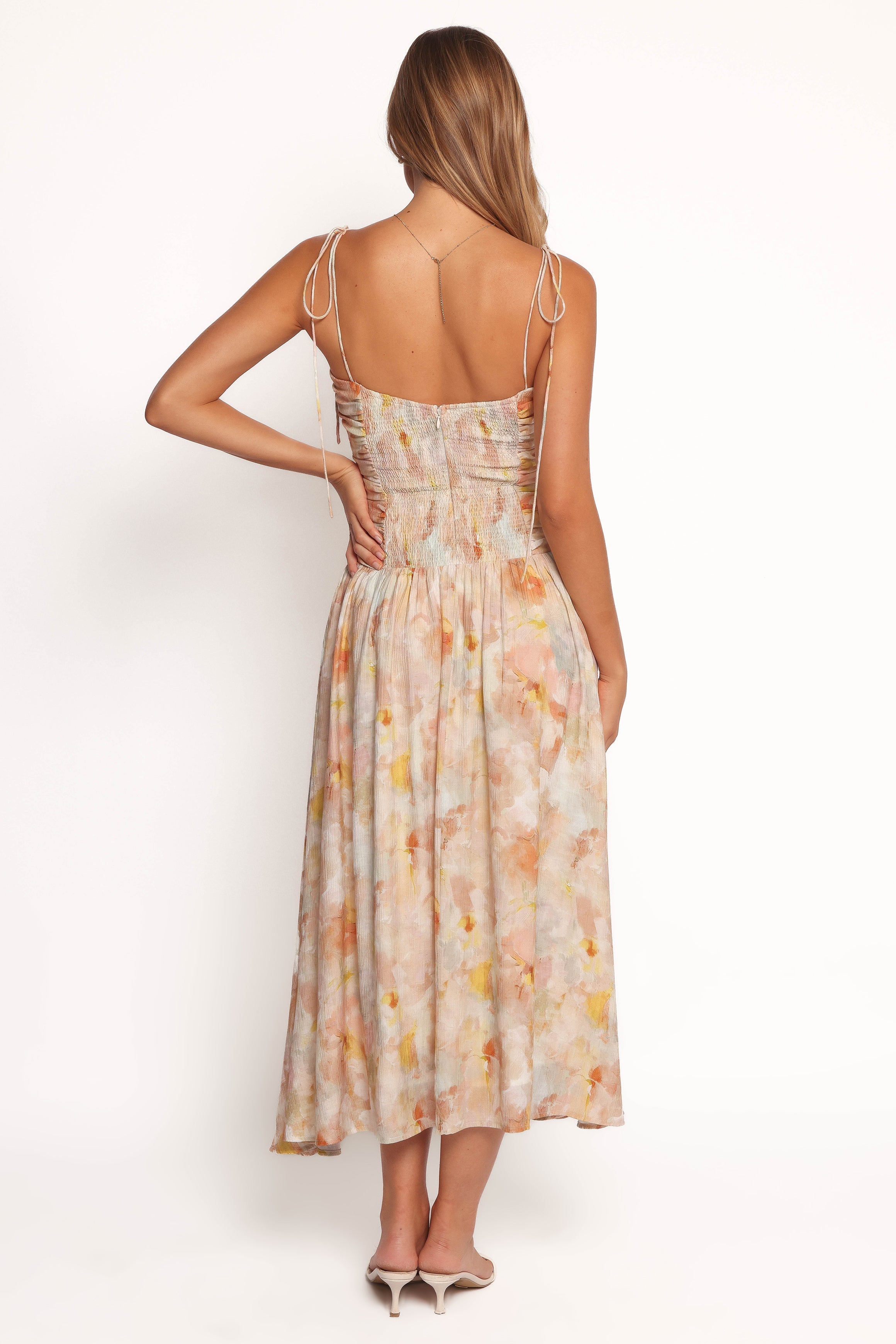 Xiomara Square Neck Maxi Dress with Abstract Print - Polyester