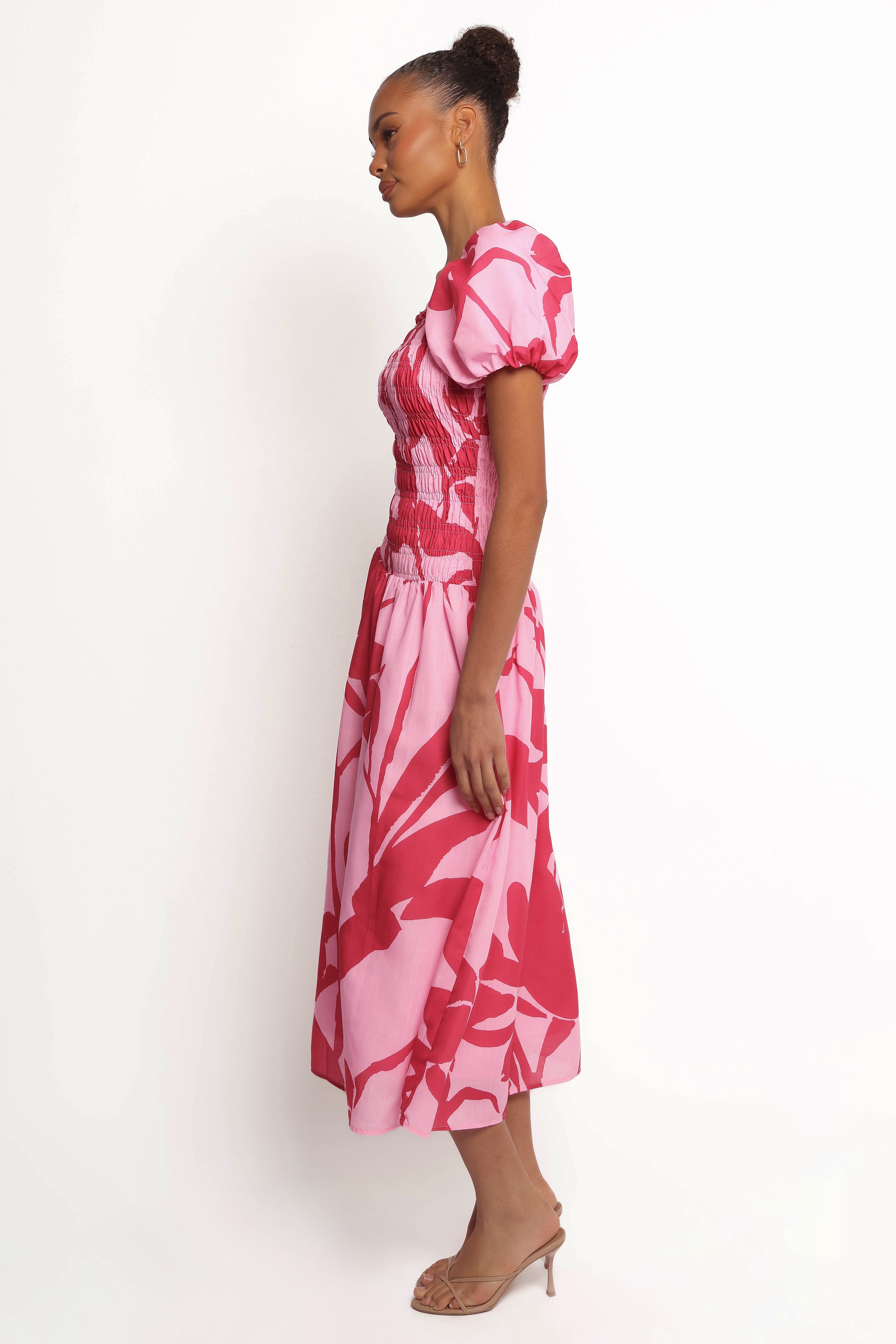 Bradley Floral Maxi Dress - Pink Flowy Square Neck Rayon