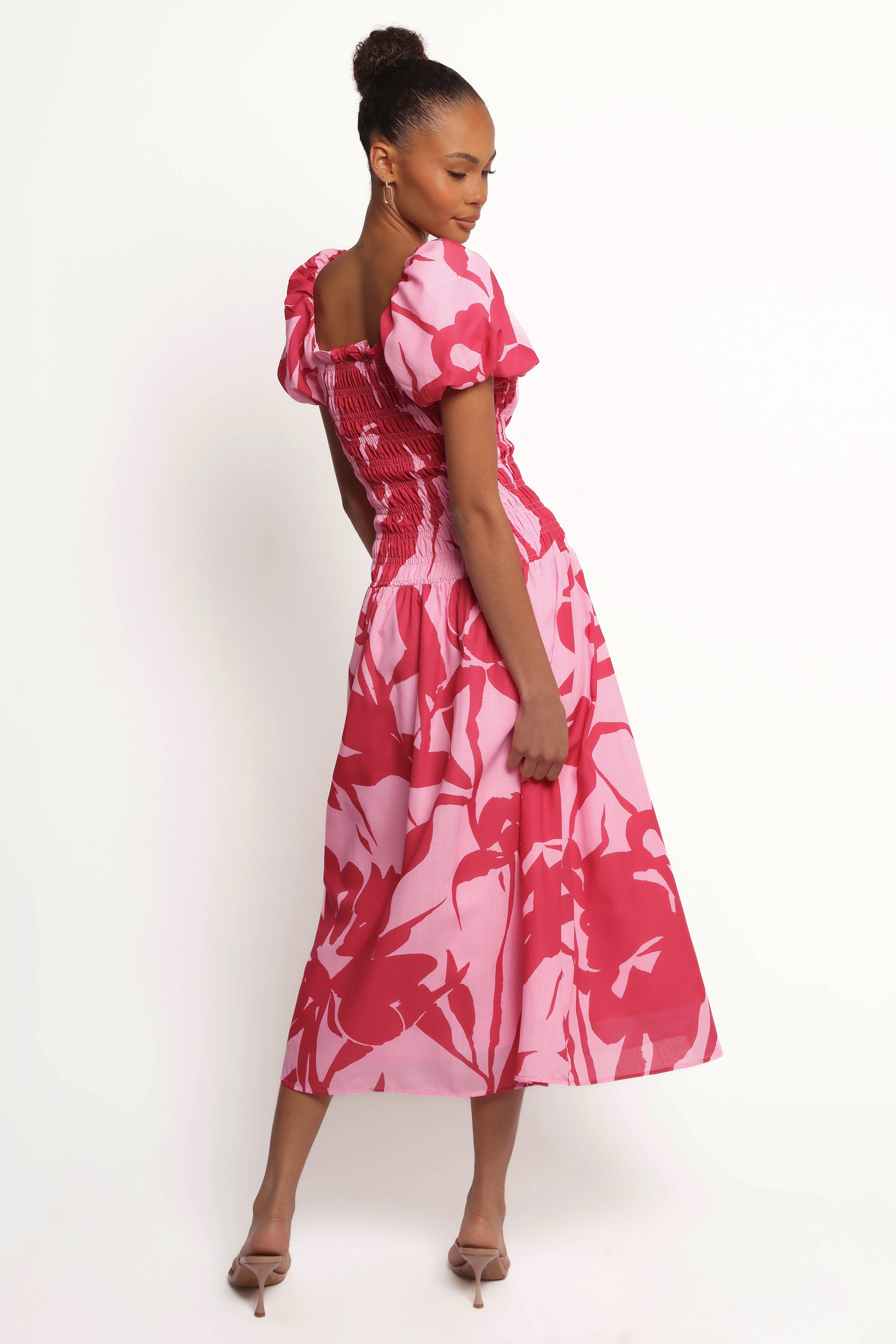 Bradley Floral Maxi Dress - Pink Flowy Square Neck Rayon