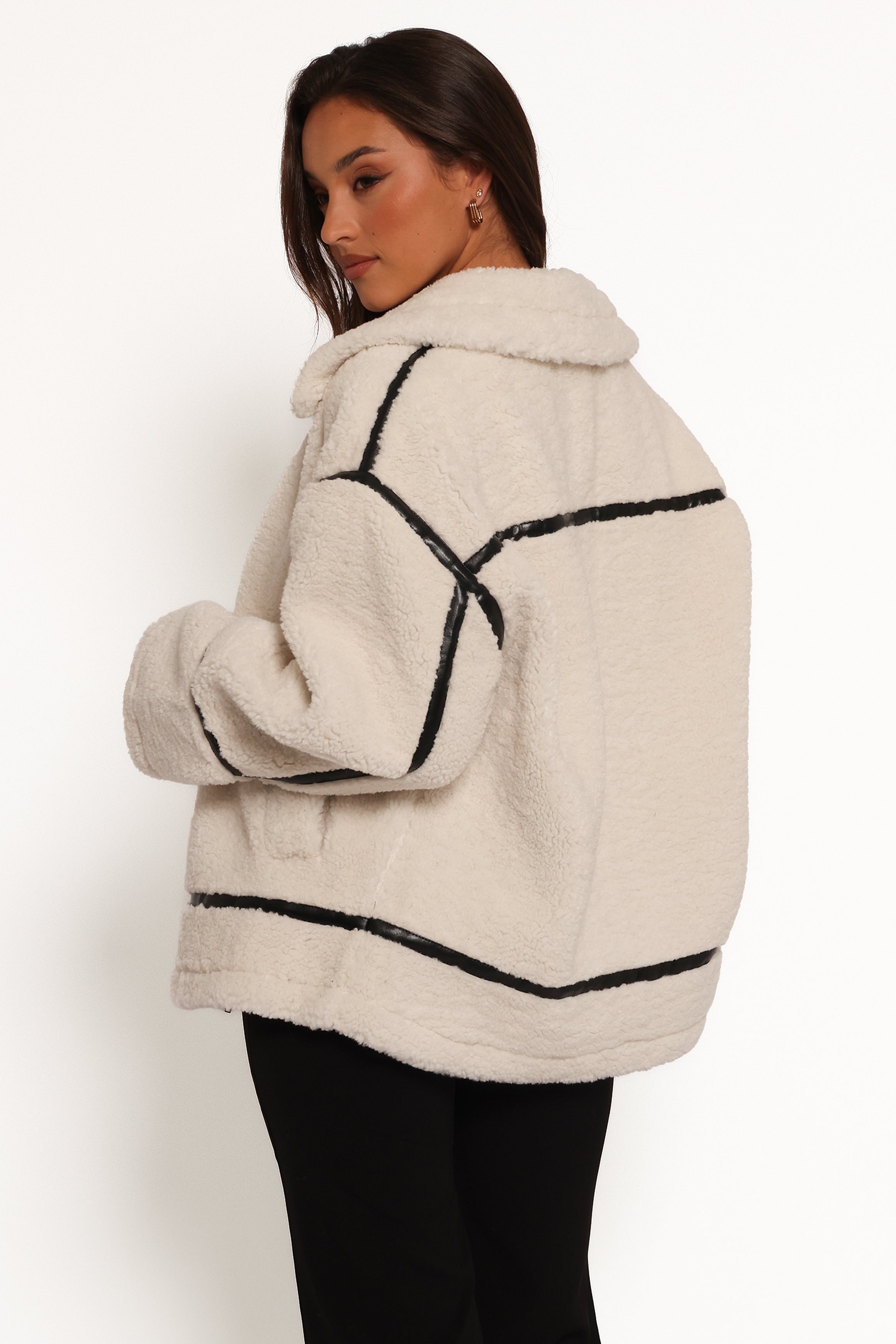 Ricki White Faux Shearling Jacket - Oversized Winter Coat