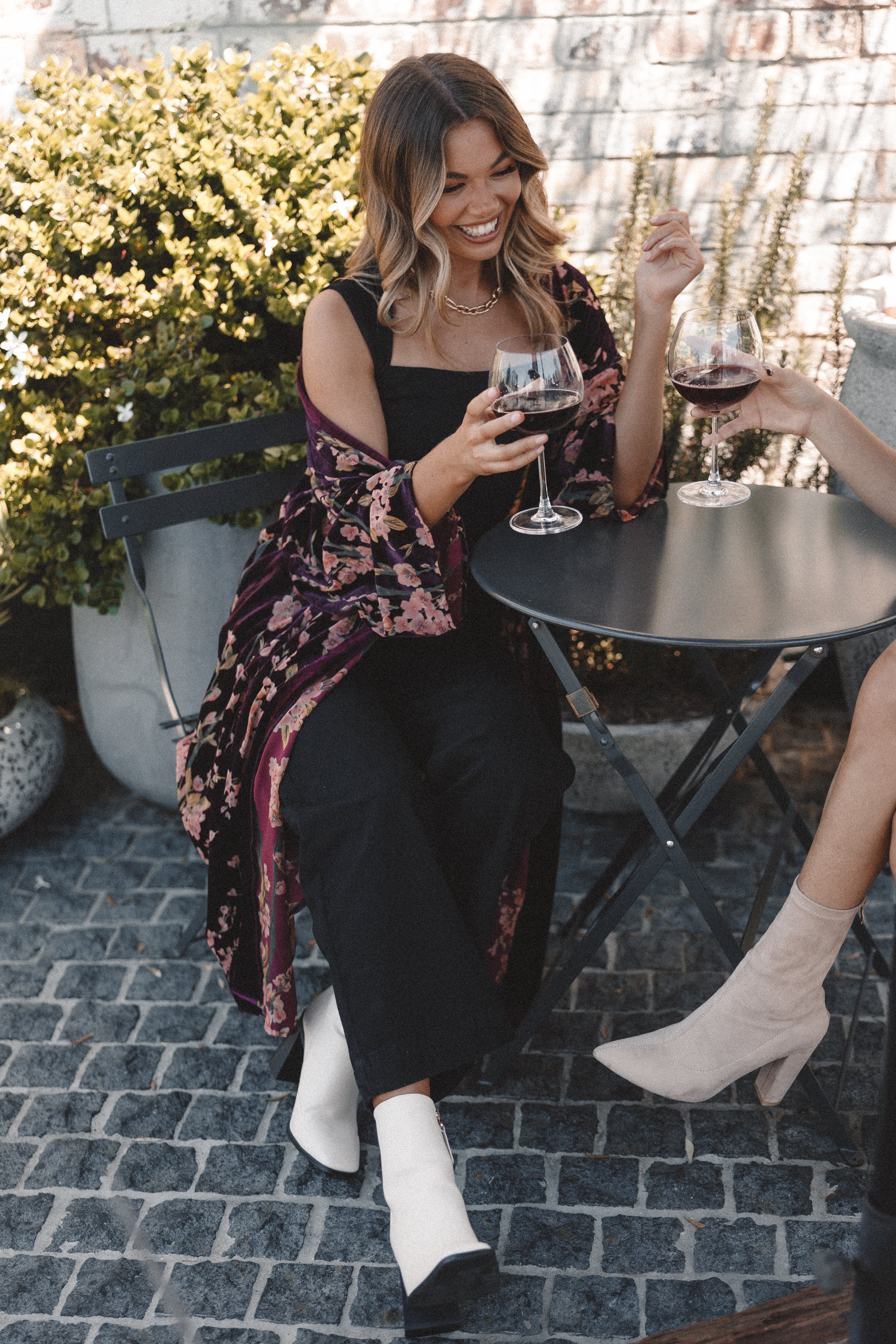 Floral Velvet Kimono Duster by Lennon - Midi Length
