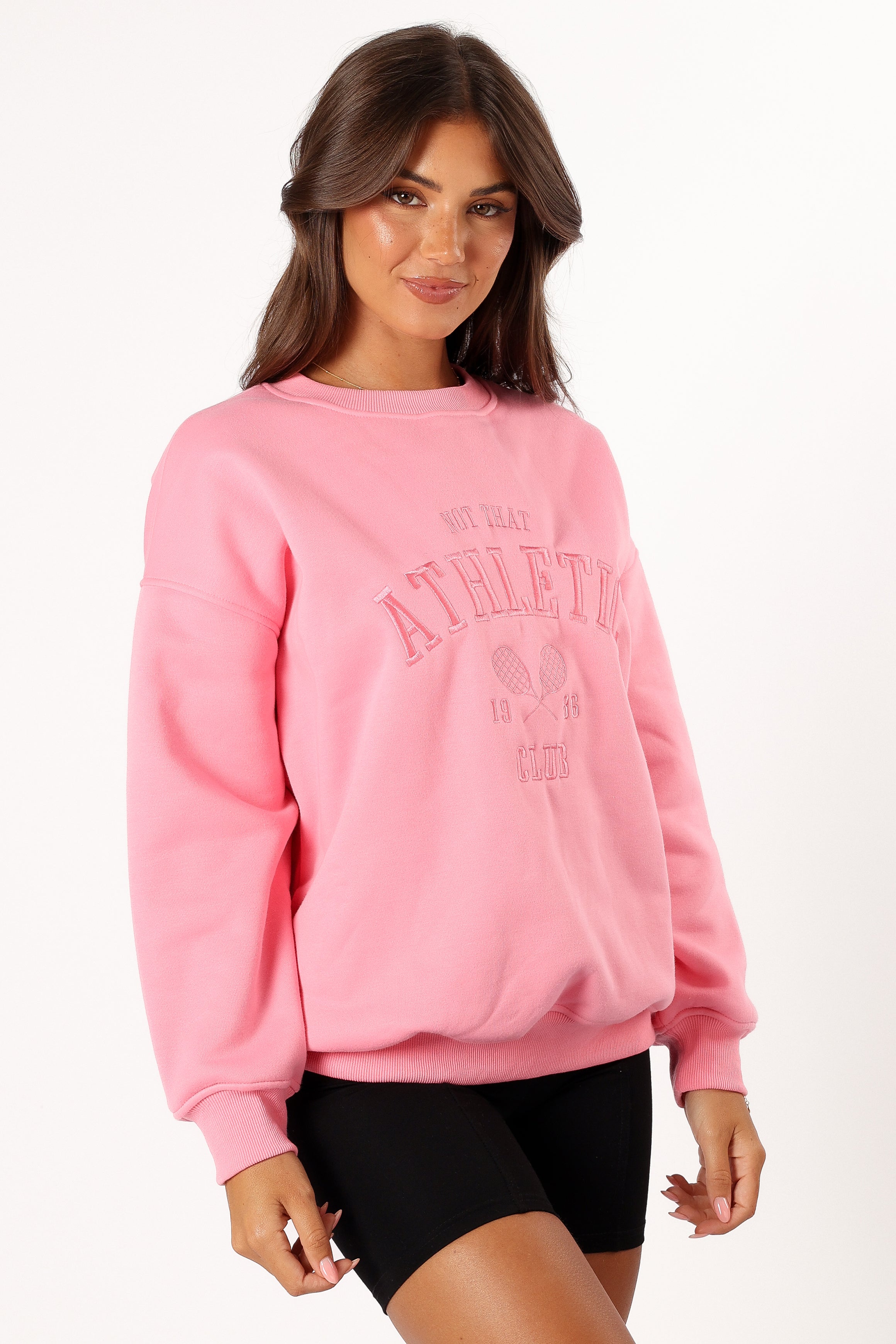 Cora Women's Pink Athletic Sweatshirt - Cozy Crewneck Pullover