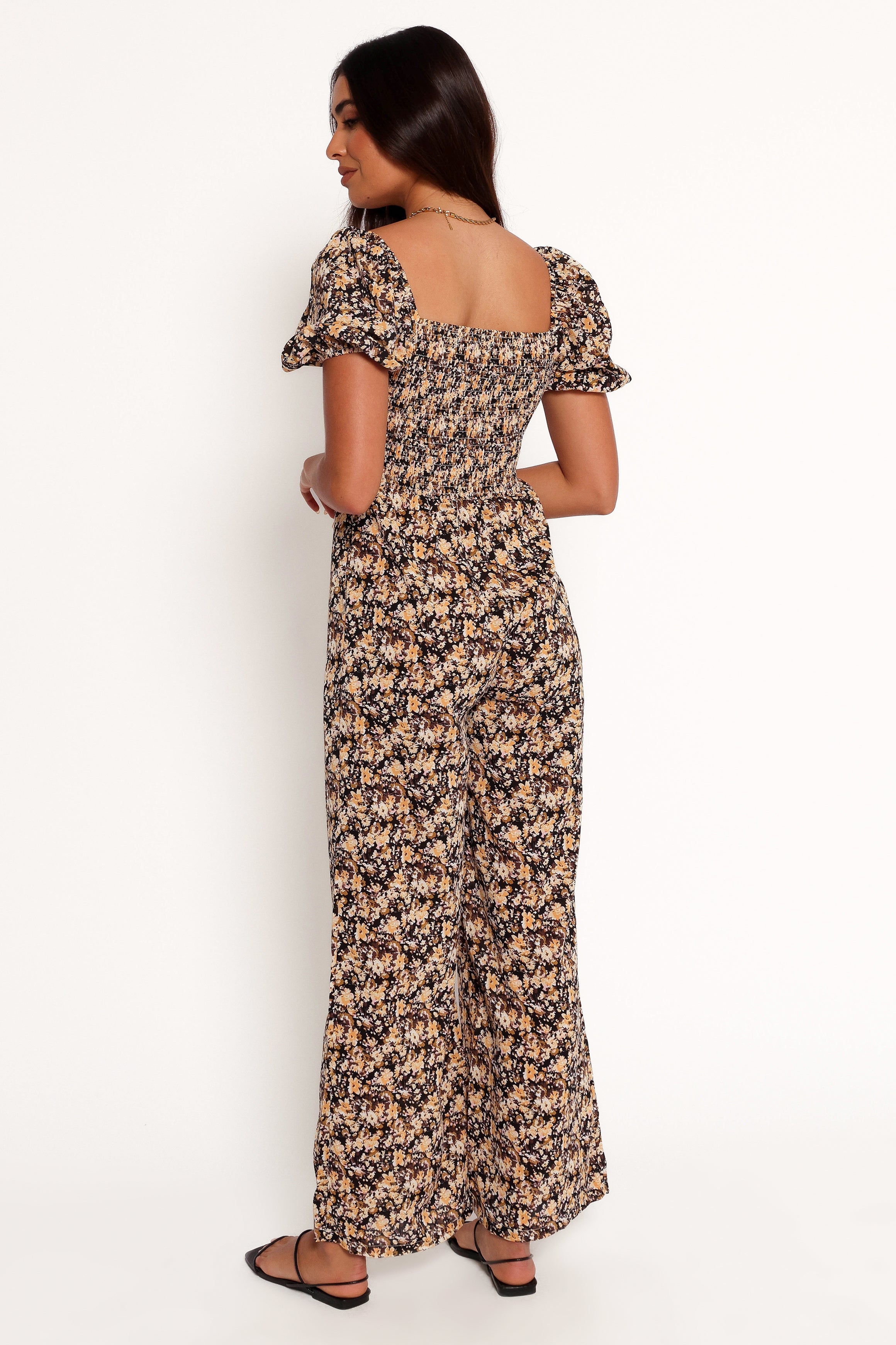 Floral Jumpsuit for Women - Jolene Black Ditsy Print with Pockets