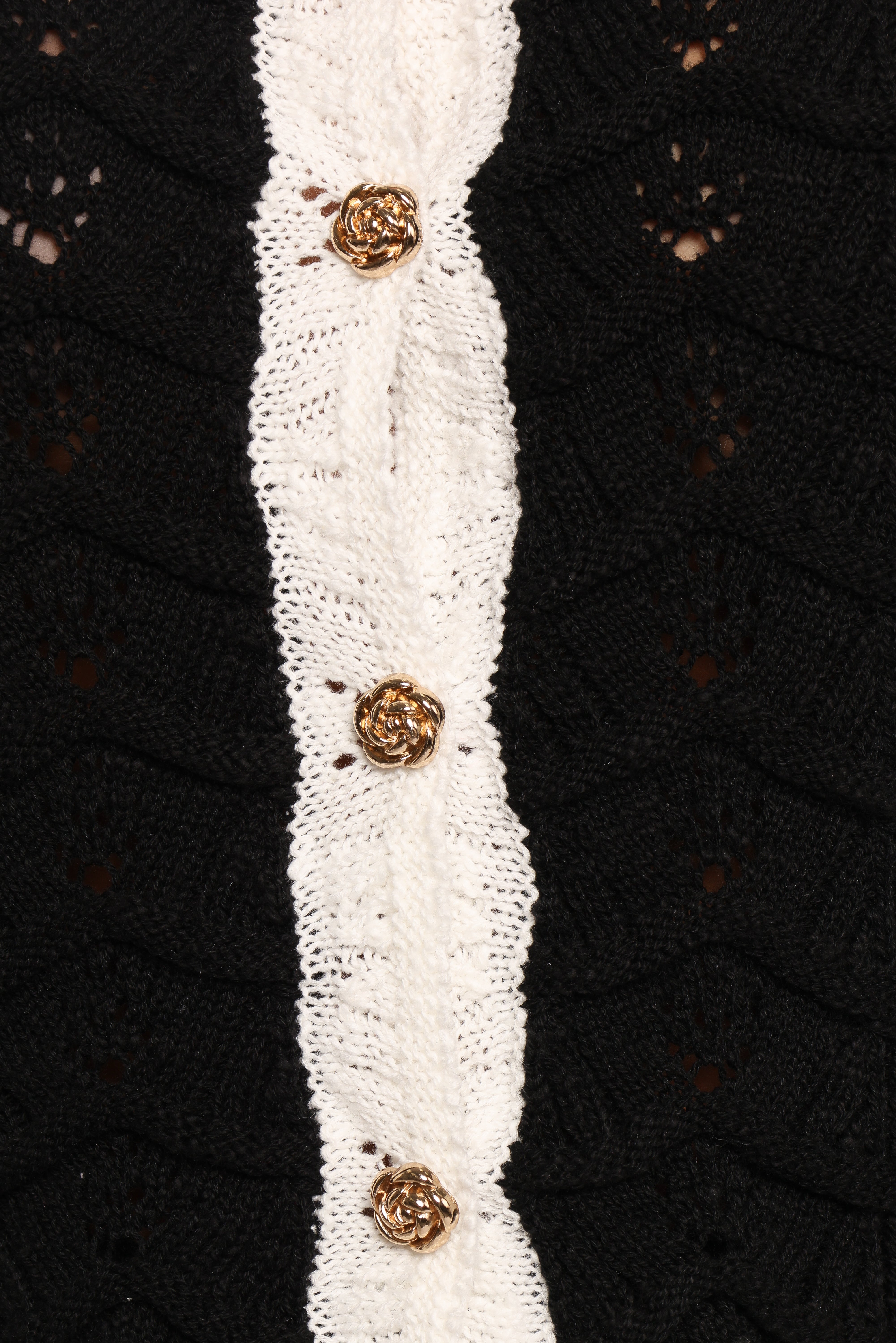 Black Knit Skirt Set with Crochet Detail - Madalyn