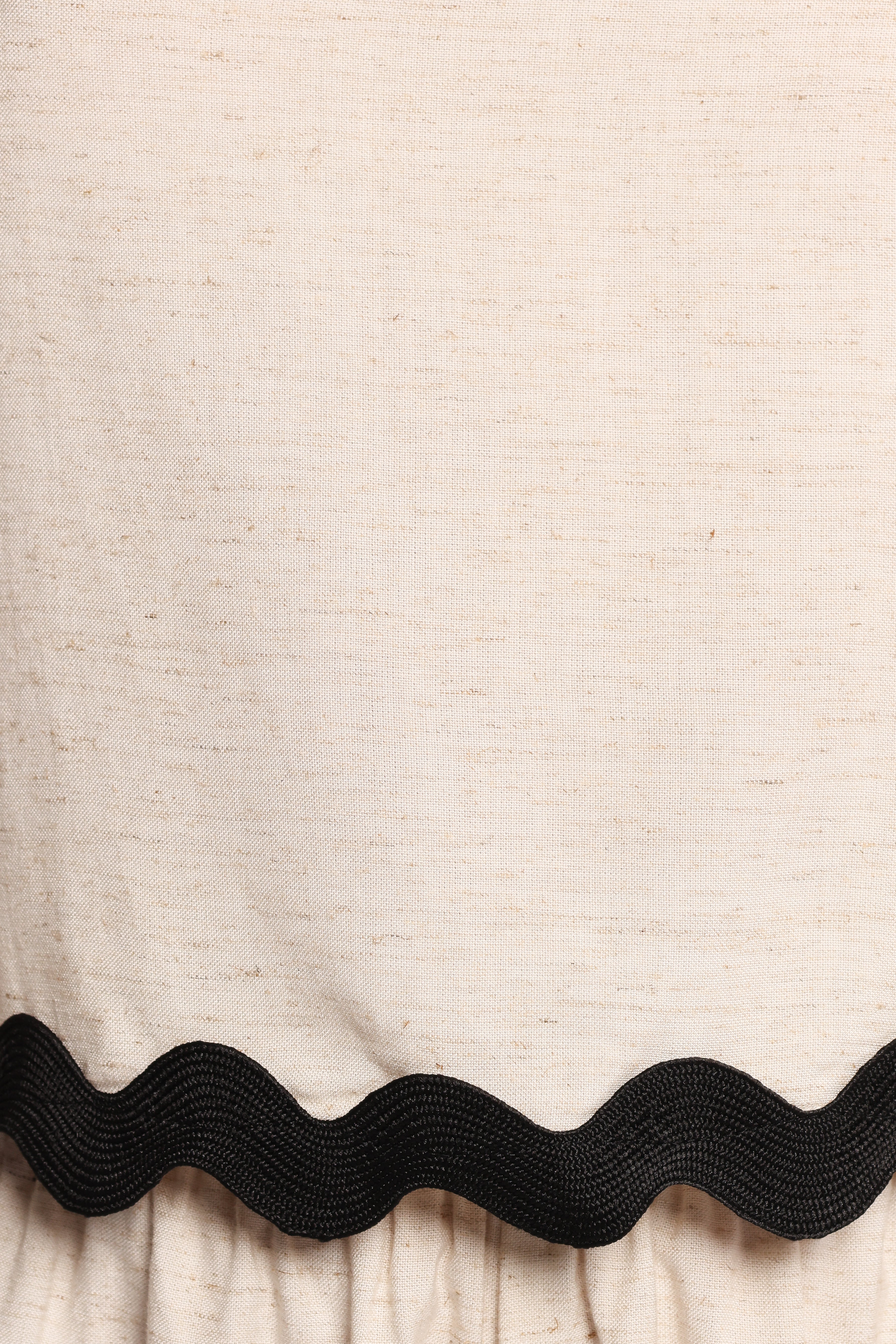 Women's Katy Linen Short Set - Cream & Black Cropped Top with Pockets