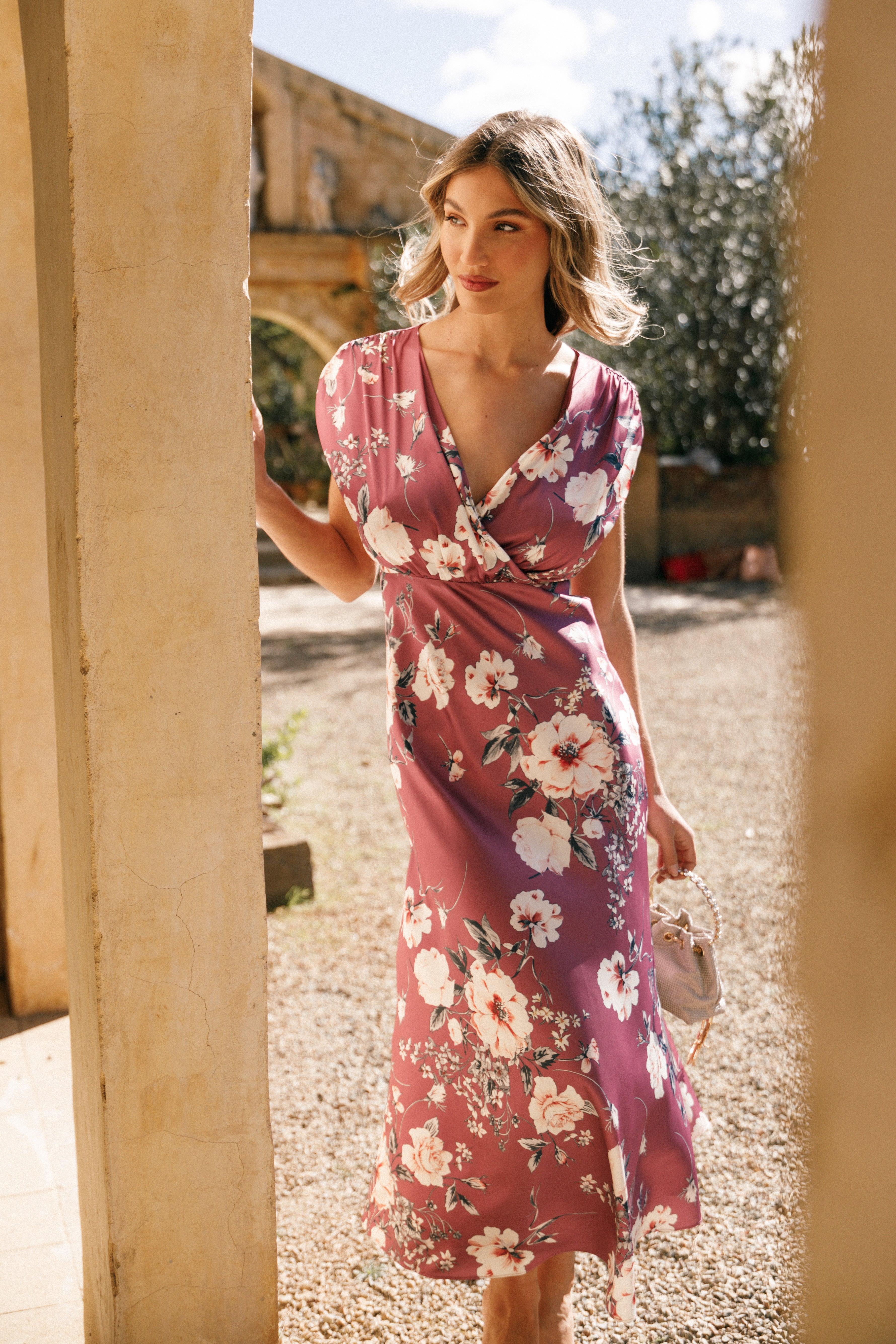 Amarlee Floral Maxi Dress - Sleeveless V-Neck Evening Gown