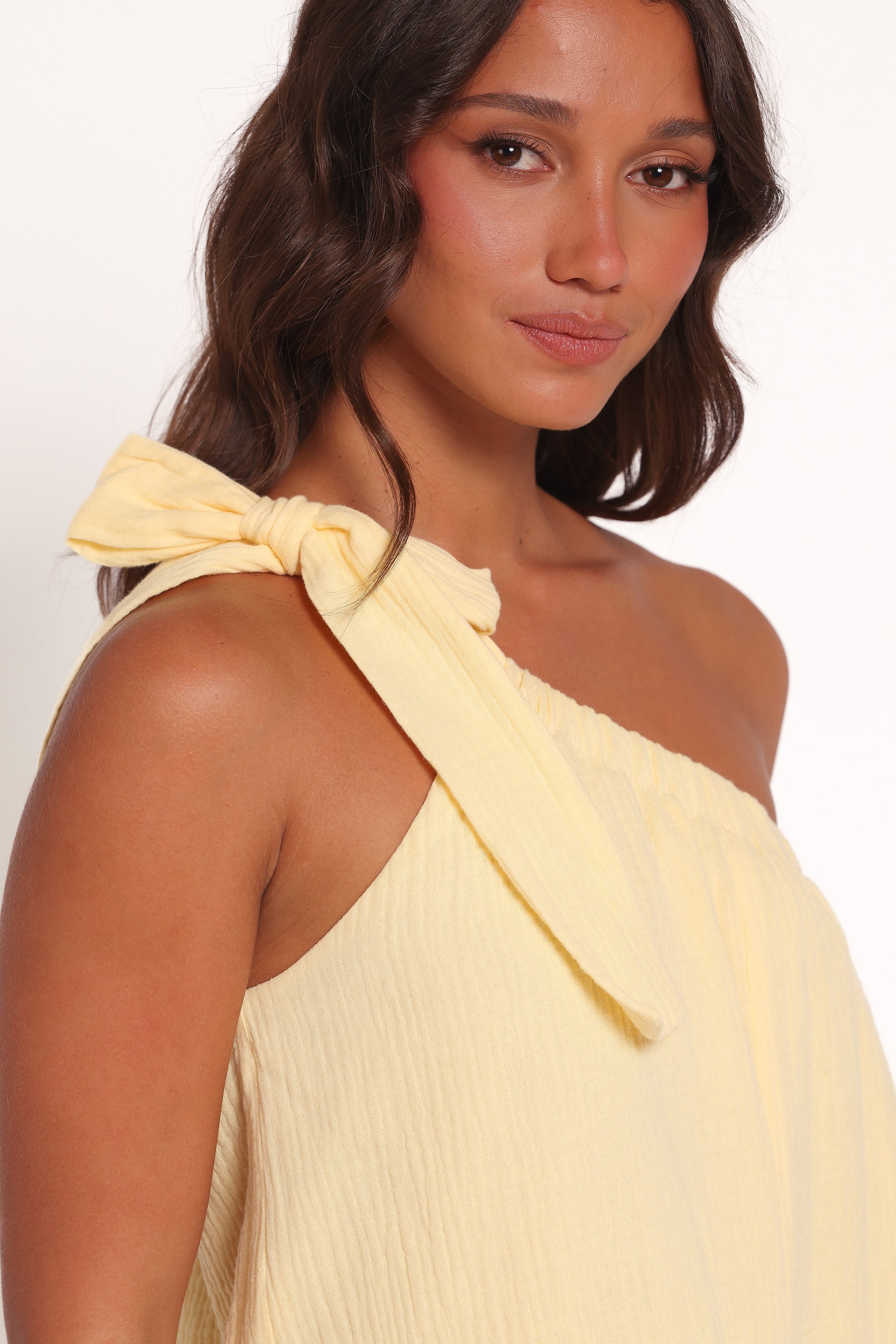 Miffy Yellow One Shoulder Cotton Romper for Summer