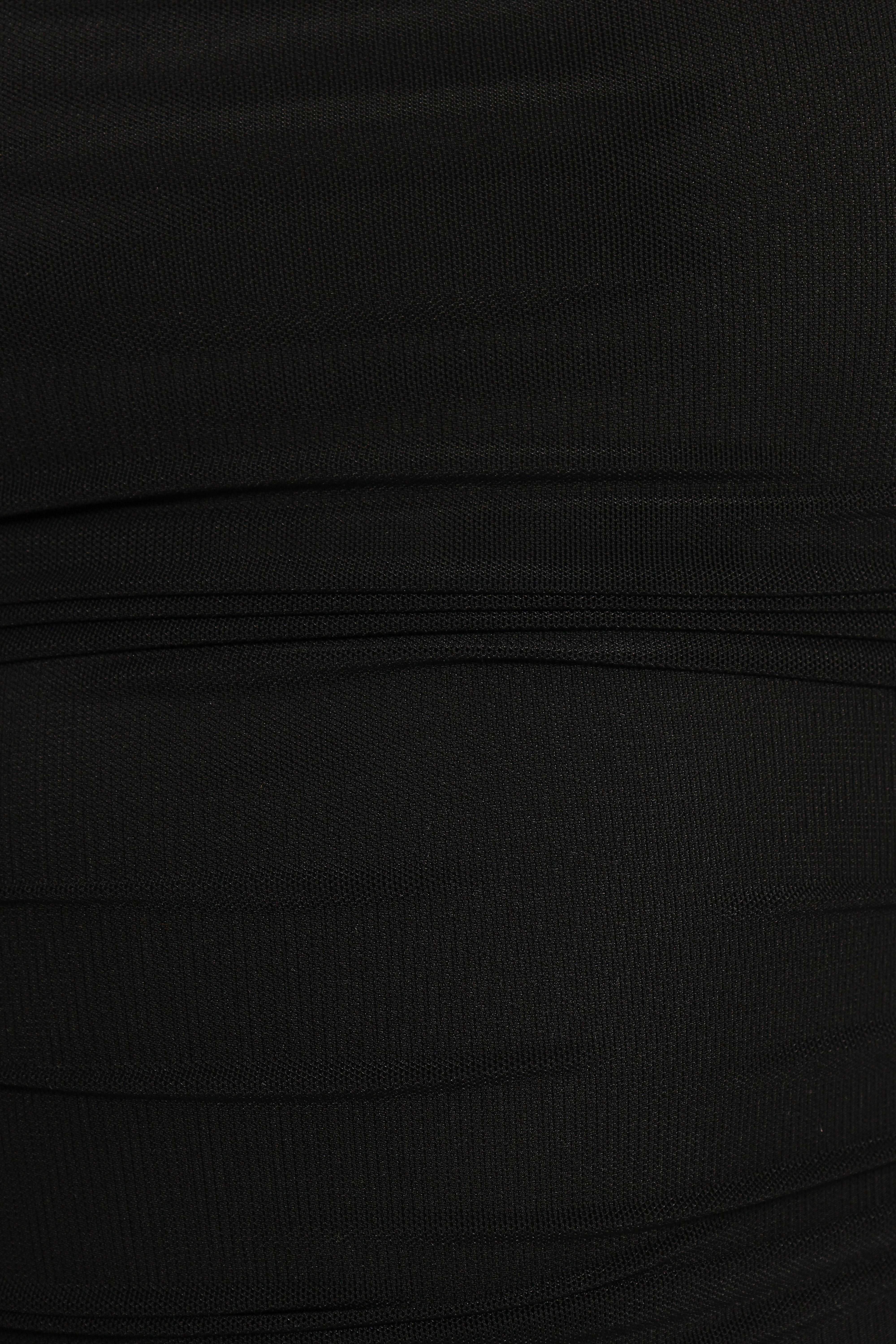 Selina Black Mesh Blouse with Long Sleeves & Ruching