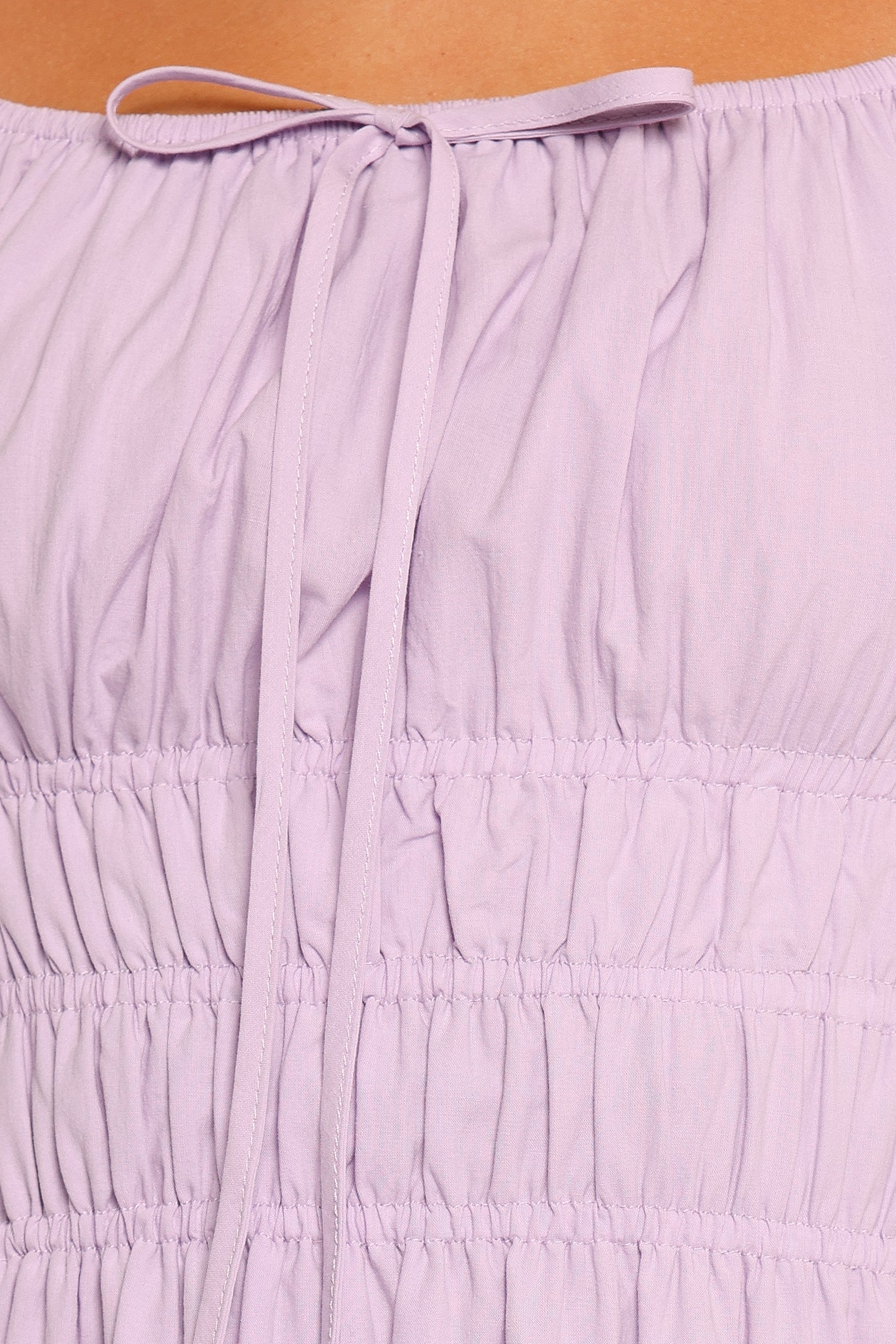 Ione Lavender Maxi Dress with Square Neckline & Tiered Skirt
