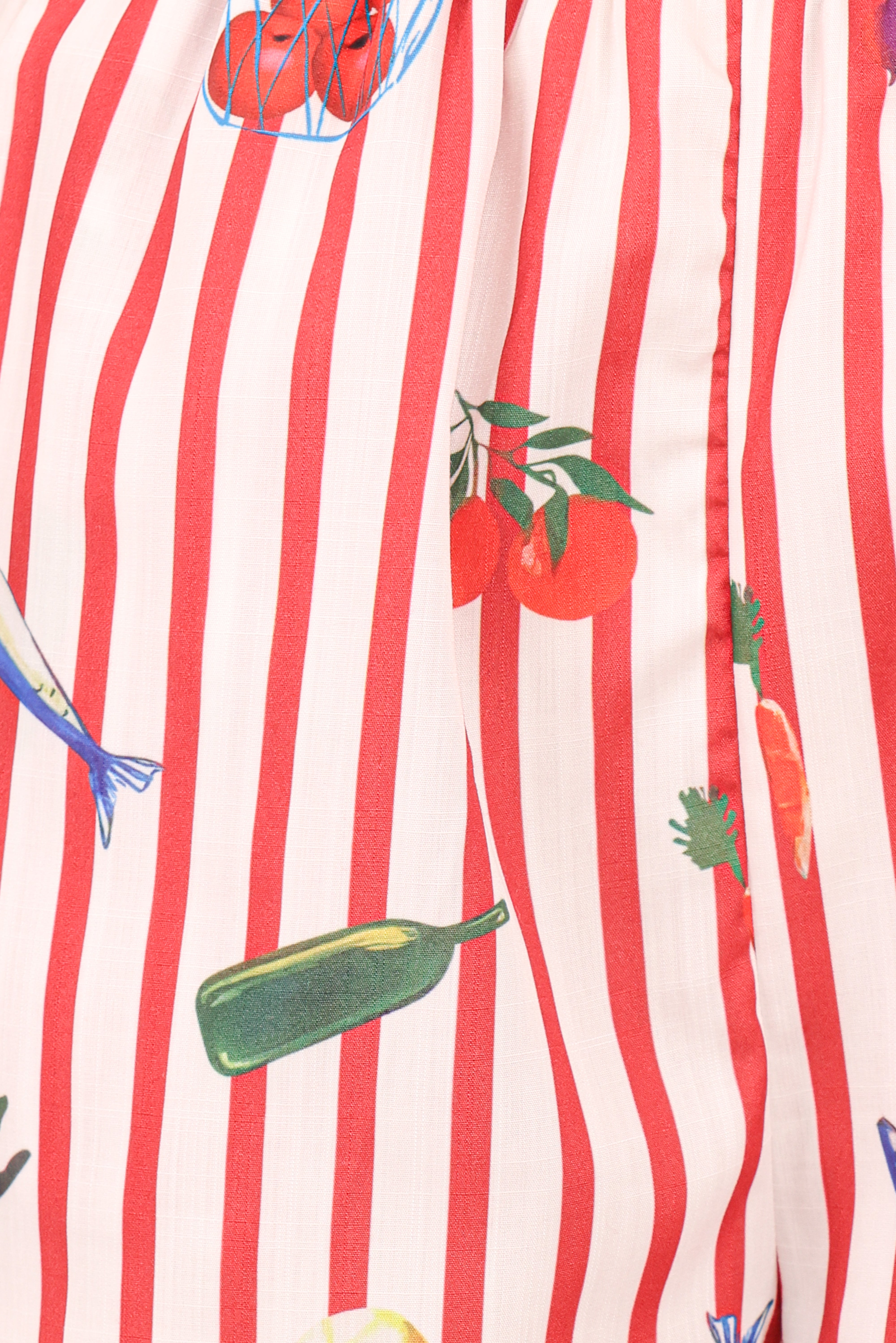 Krystal Cotton Short Set - Red Stripe Oversized Tee & Shorts