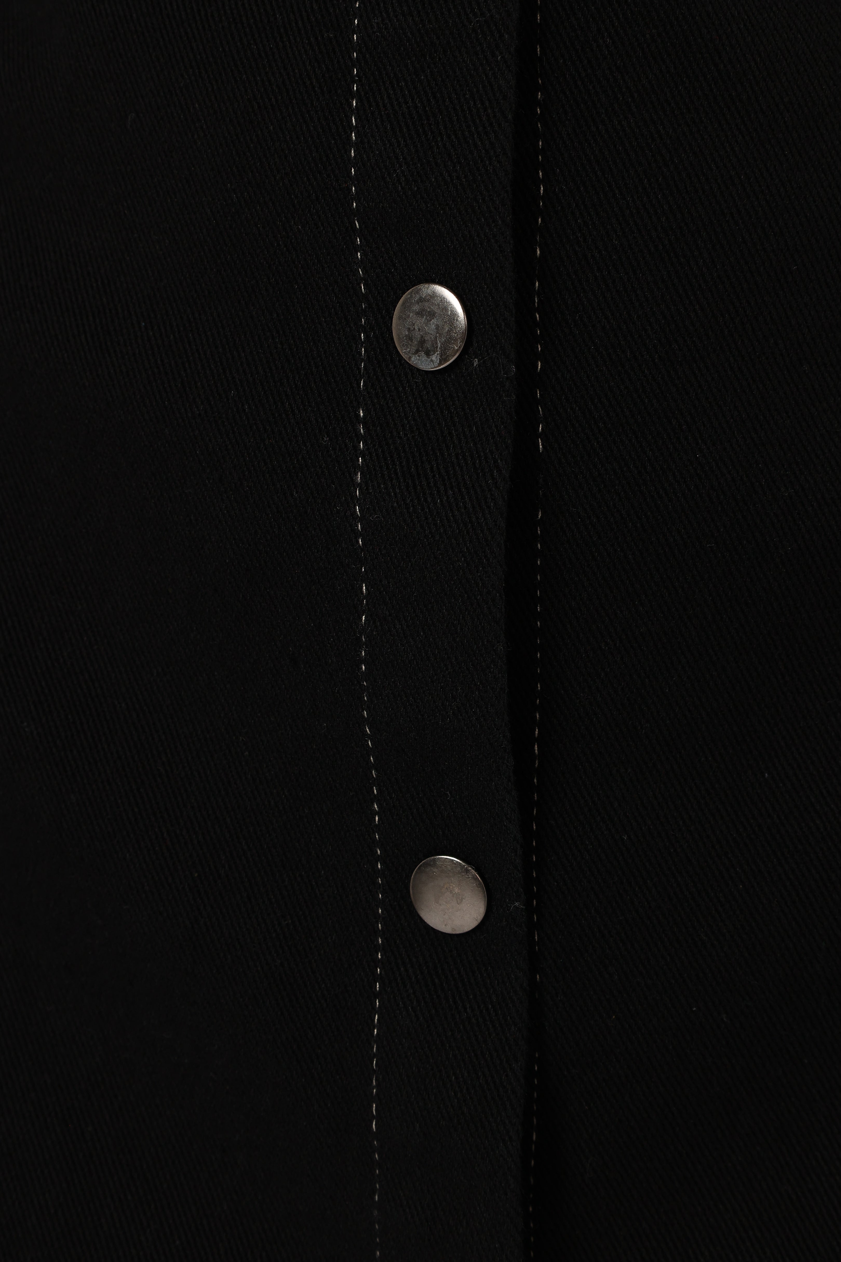 Hailey Black Denim Mini Dress with Front Buttons & Elastic Waist
