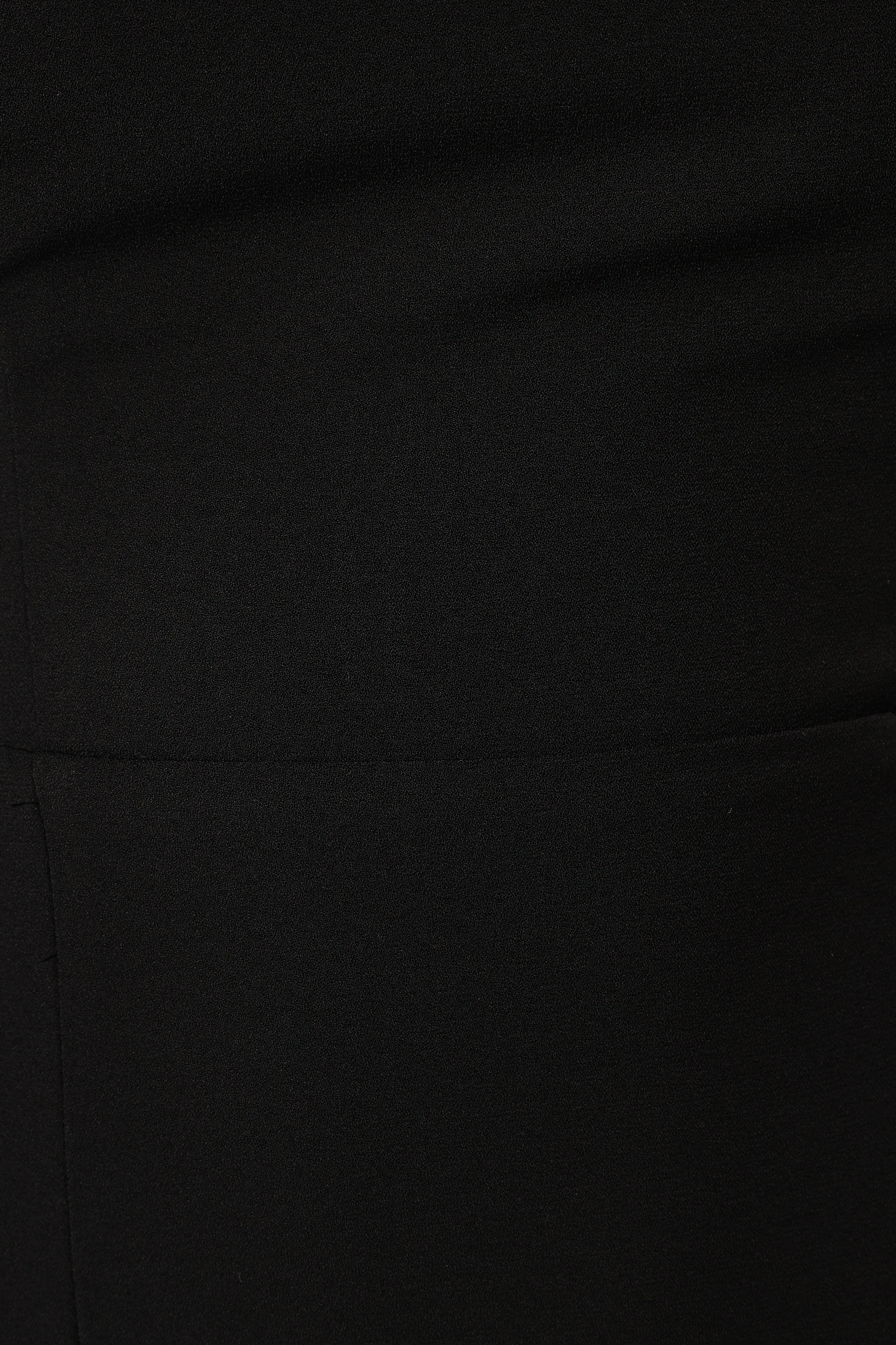 Elegant Black Laurel Midi Dress with Square Neckline & Back Zip