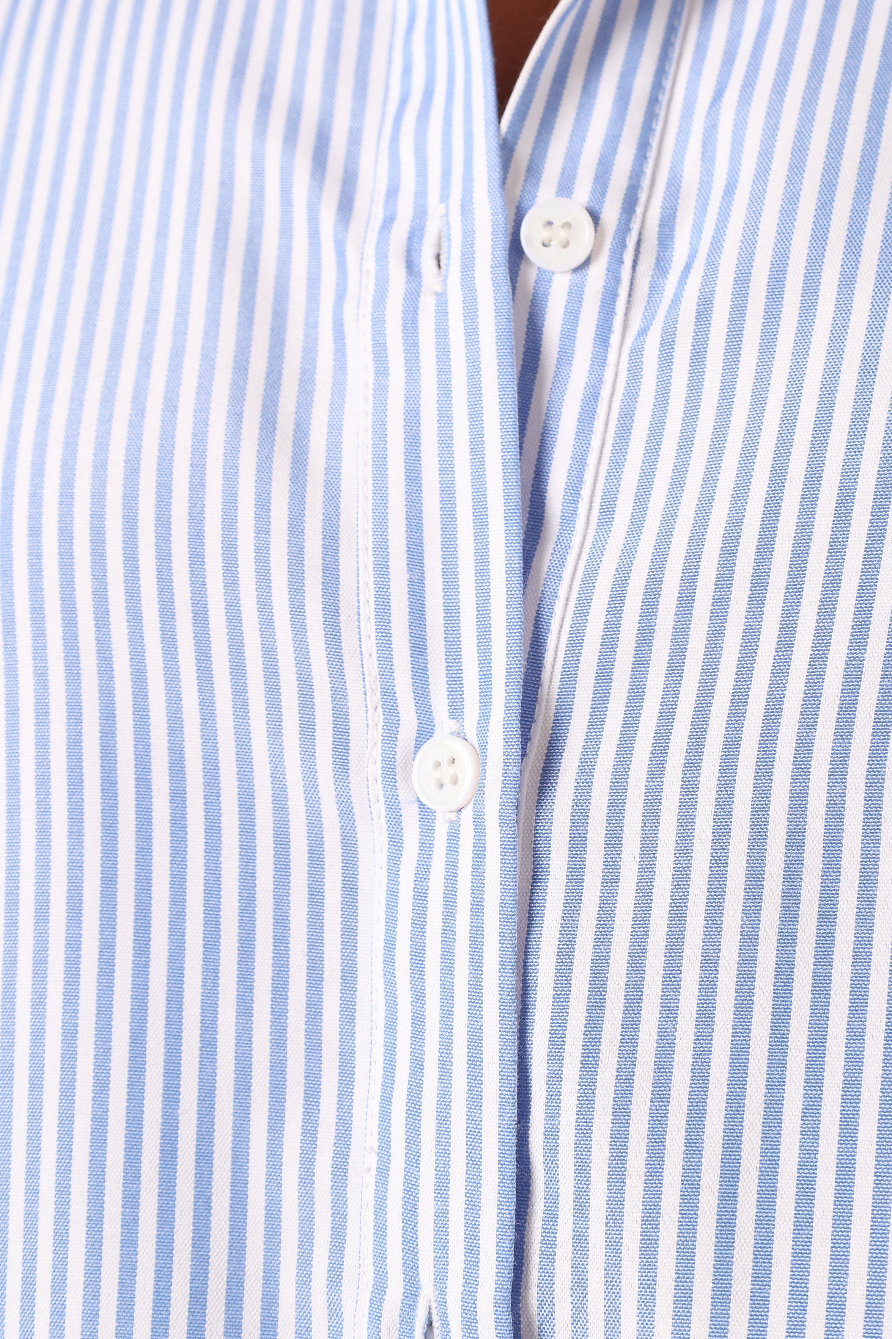 Women's Blue Striped Button-Up Shirt - Murphy Oversized Long Sleeve Top