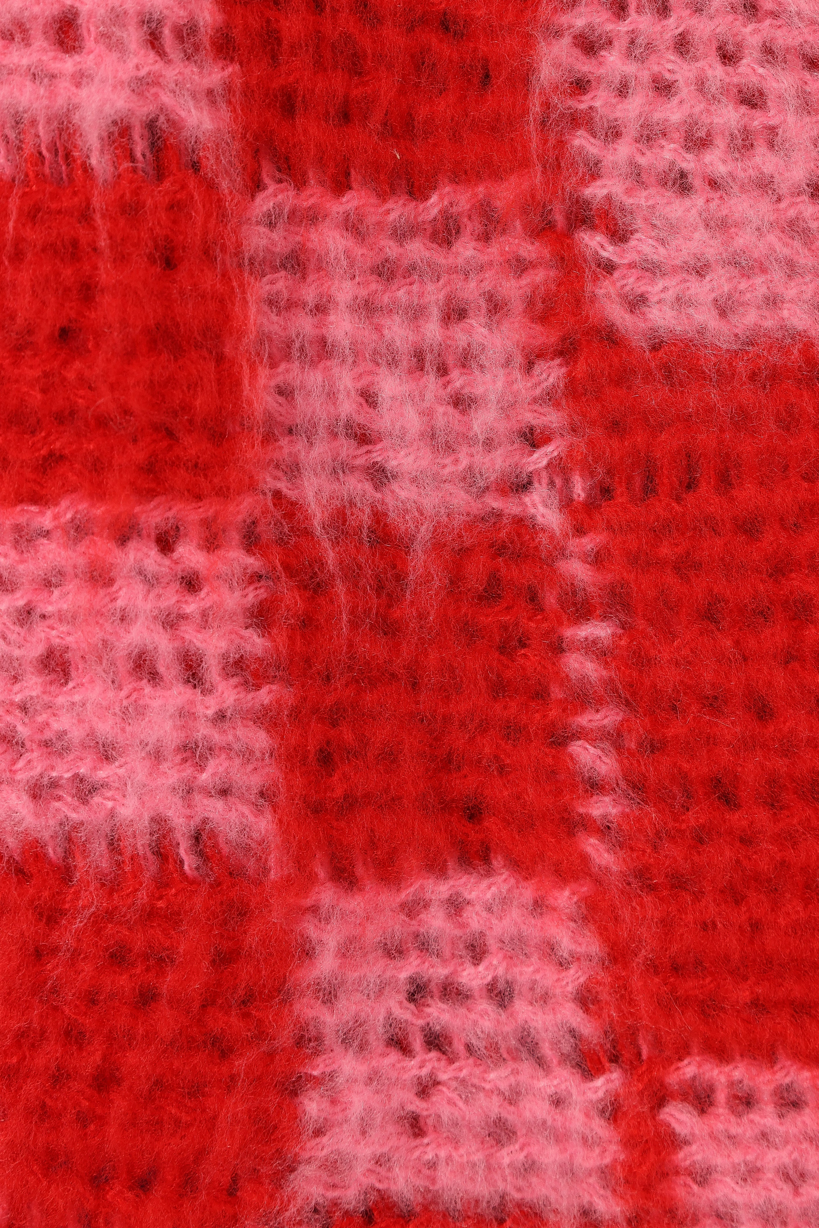Davina Open Front Cardigan - Red & Pink Knit Long Sleeve