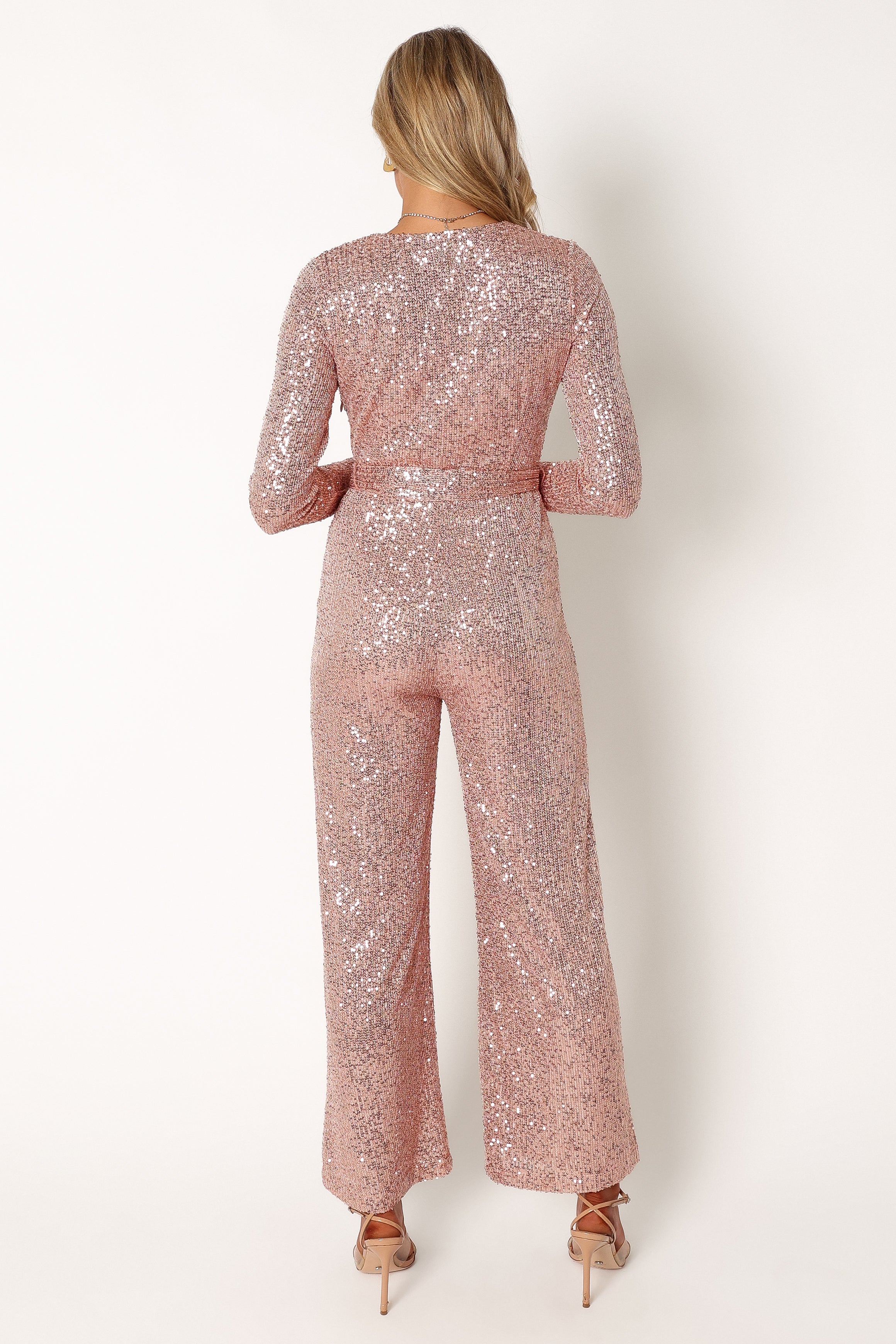 Rose Gold Sequin Jumpsuit for Women - Kiera Party Outfit