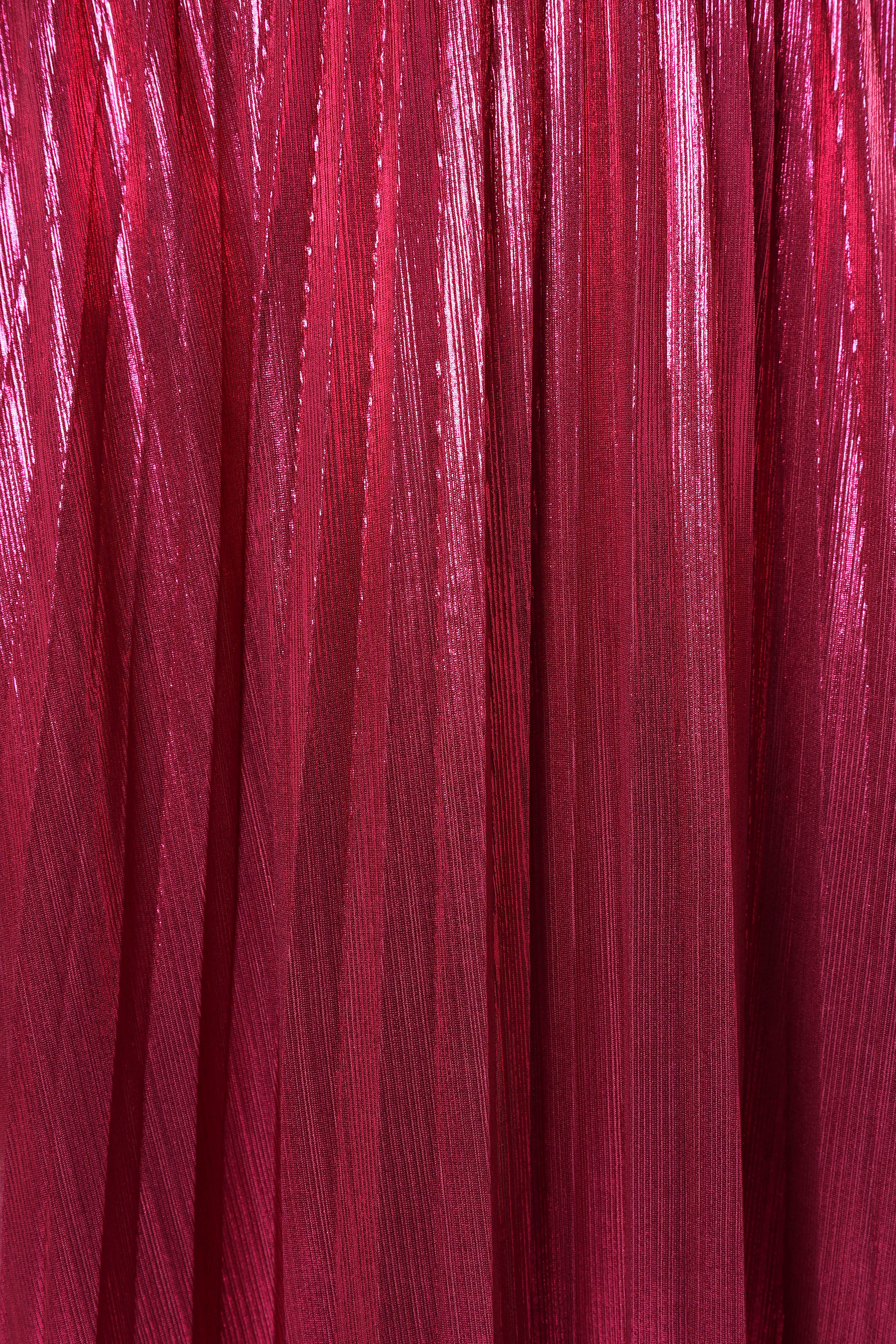 Fuchsia Hana Strapless Two Piece Set - Cropped Top & Maxi Skirt