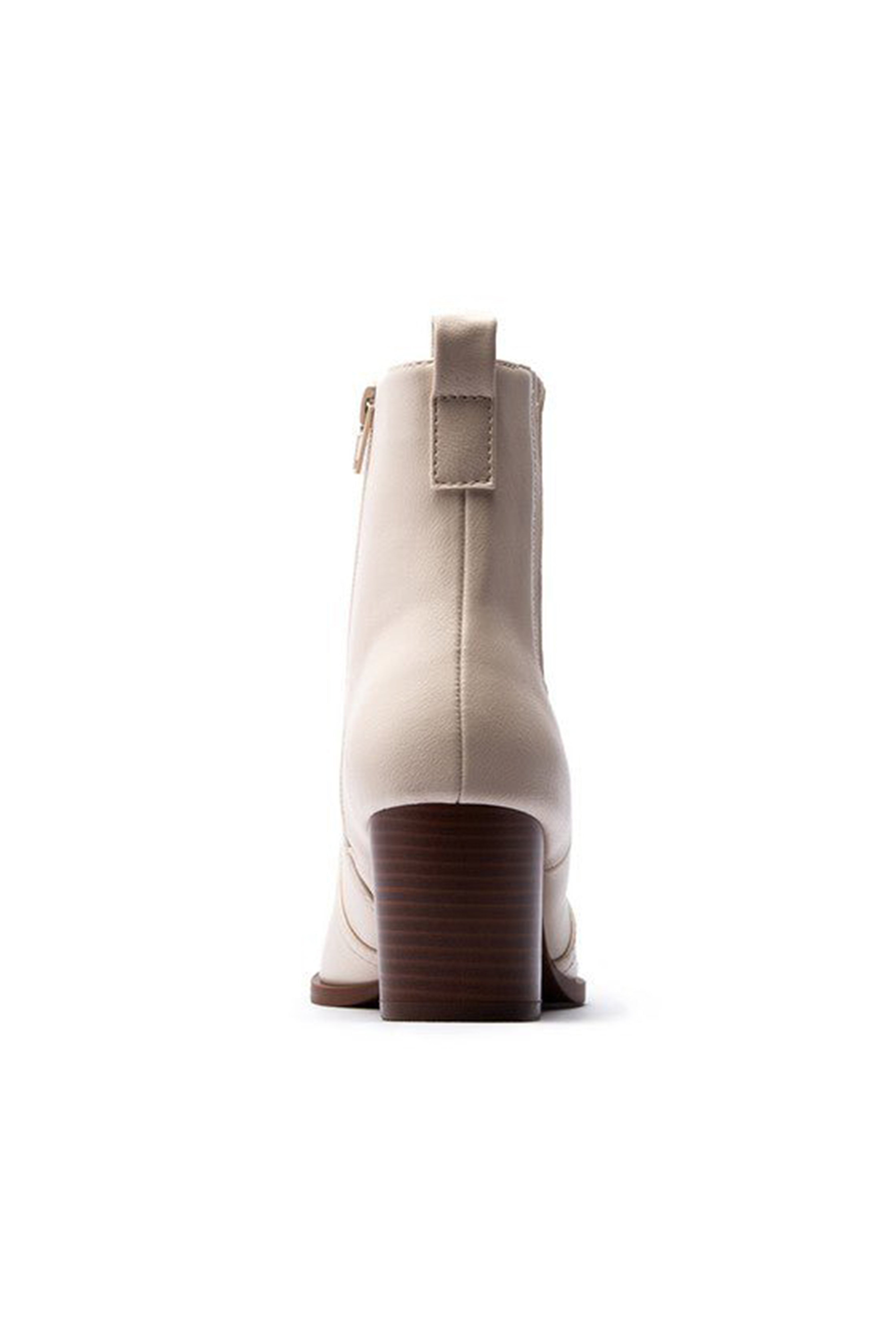Women's Stone Heeled Chelsea Boots - Pointed Toe Pull On