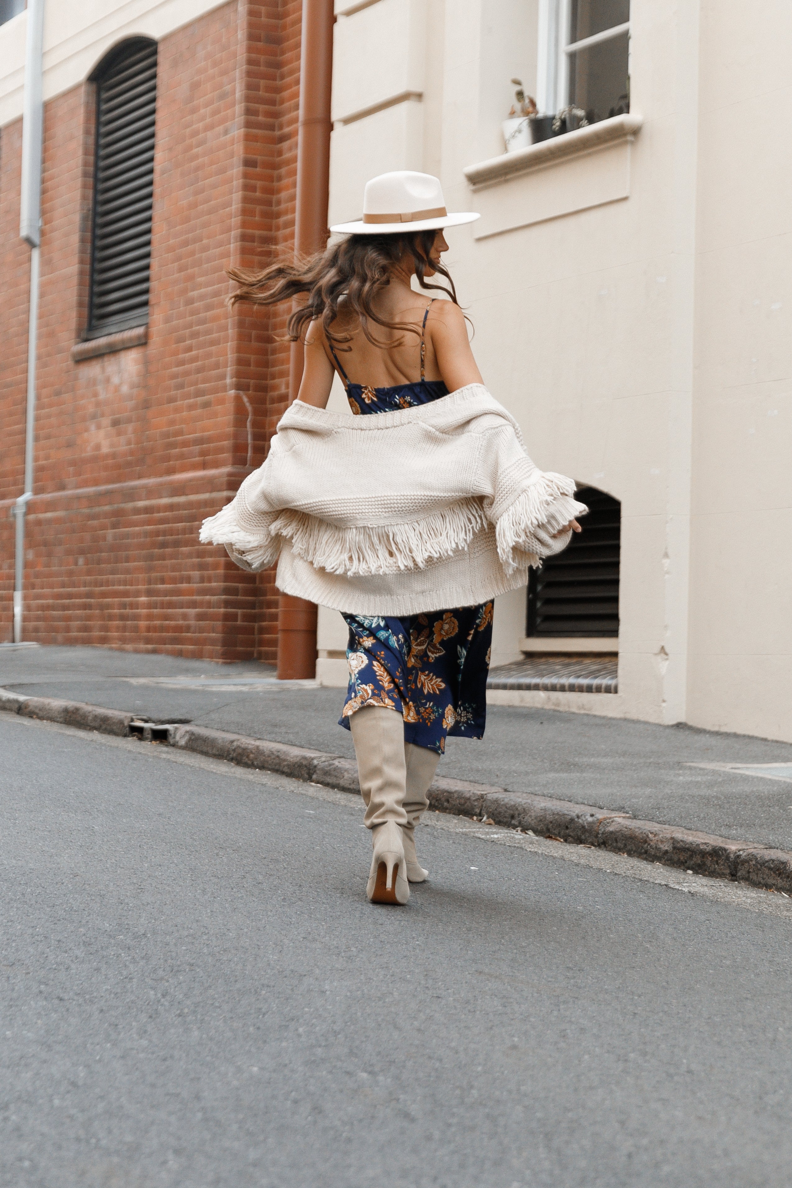 Ivory Cheryl Fringe Cardigan Sweater - Open Front Long Sleeves