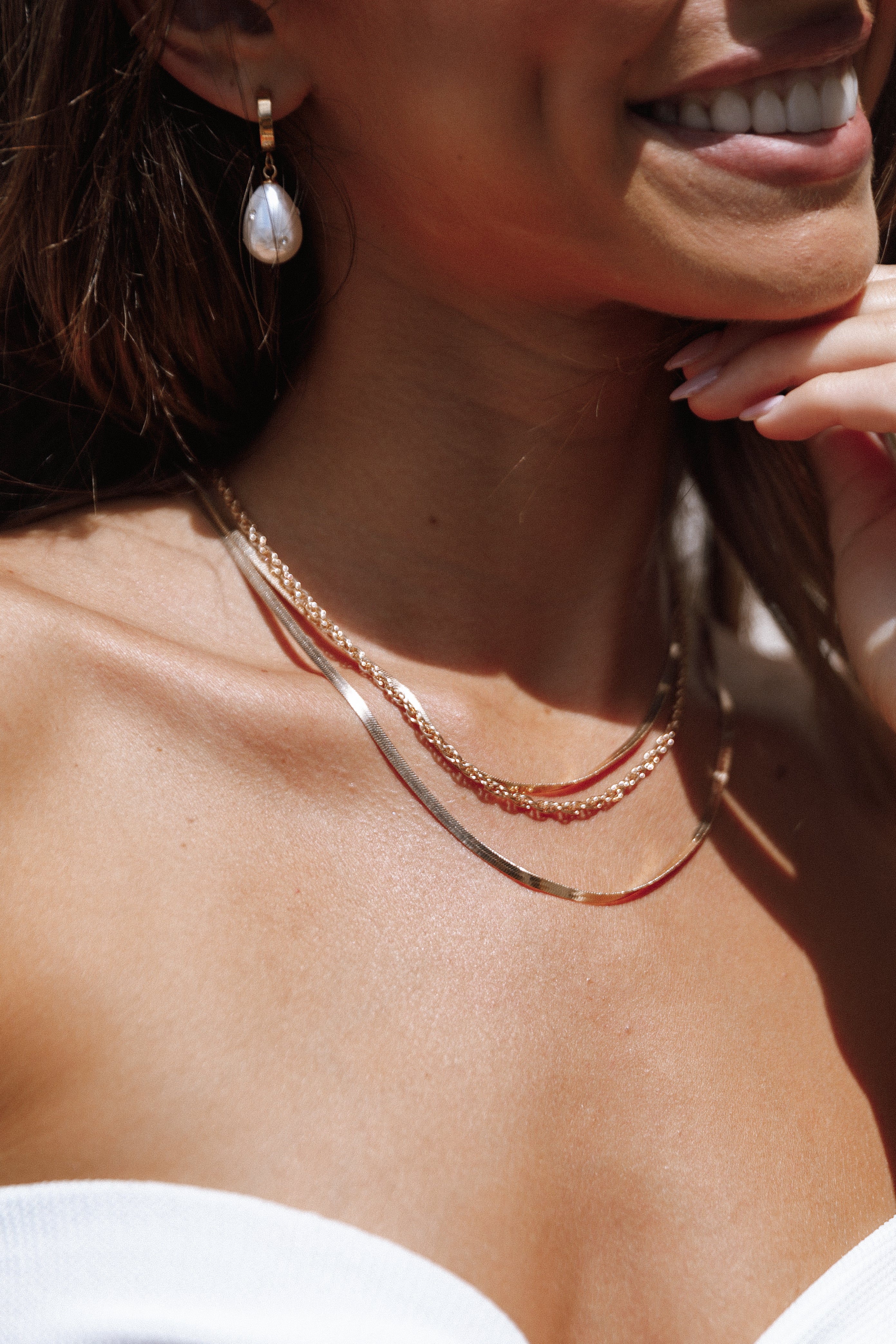 Gold Layered Chain Necklace - Murphy 3-Tier Design