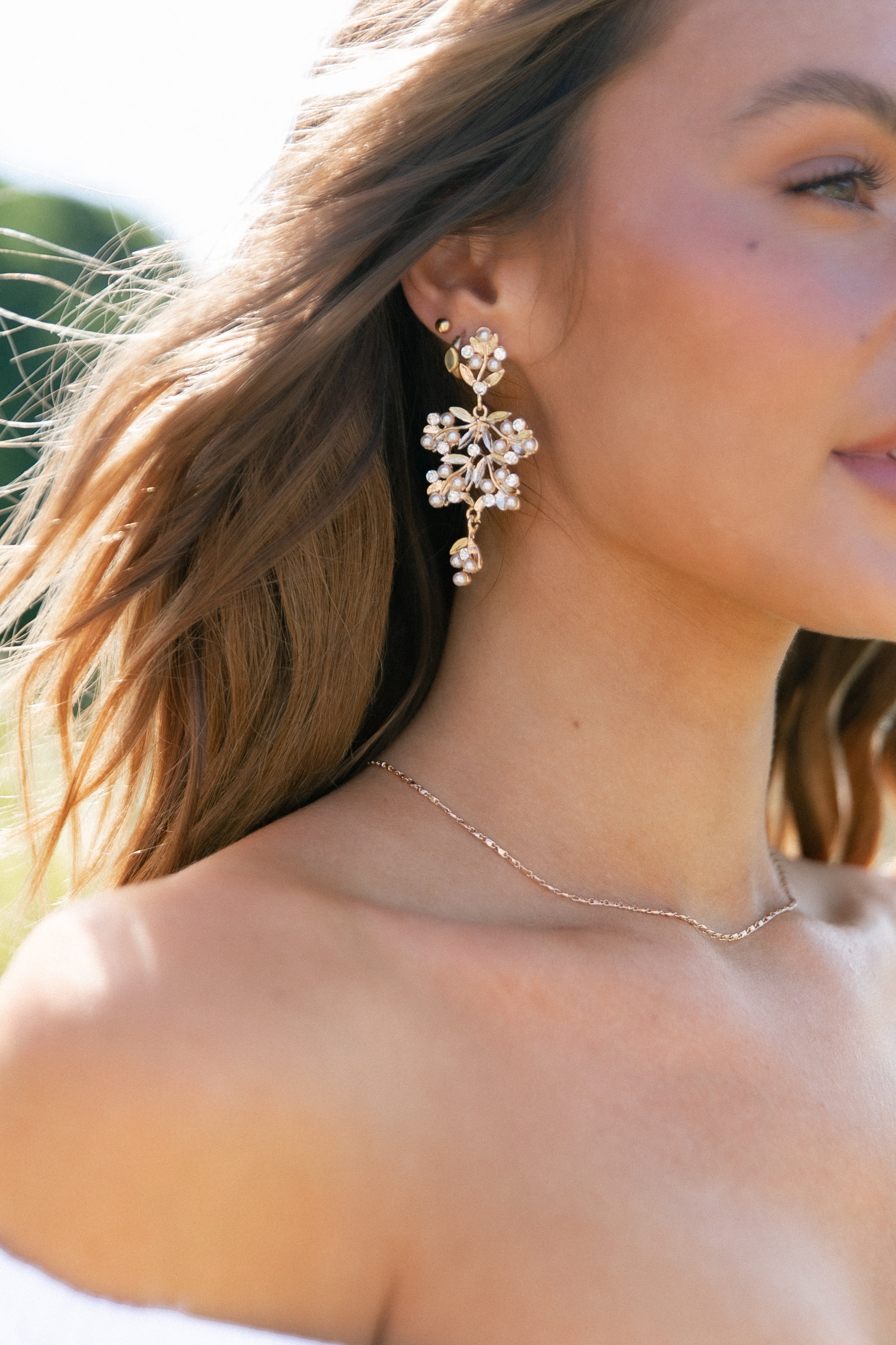 Gold Pearl Drop Earrings - 2.5" Statement Studs