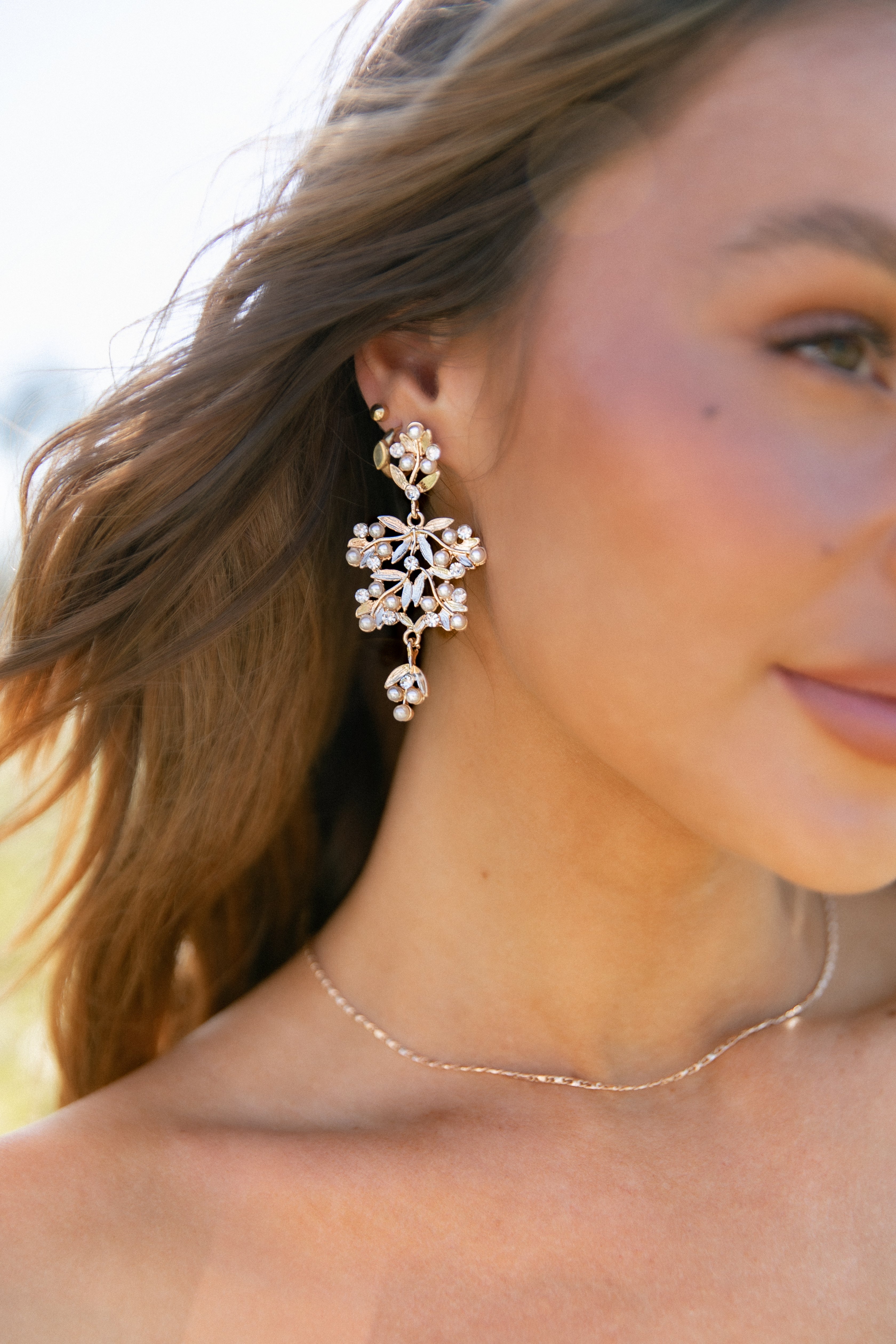 Gold Pearl Drop Earrings - 2.5" Statement Studs