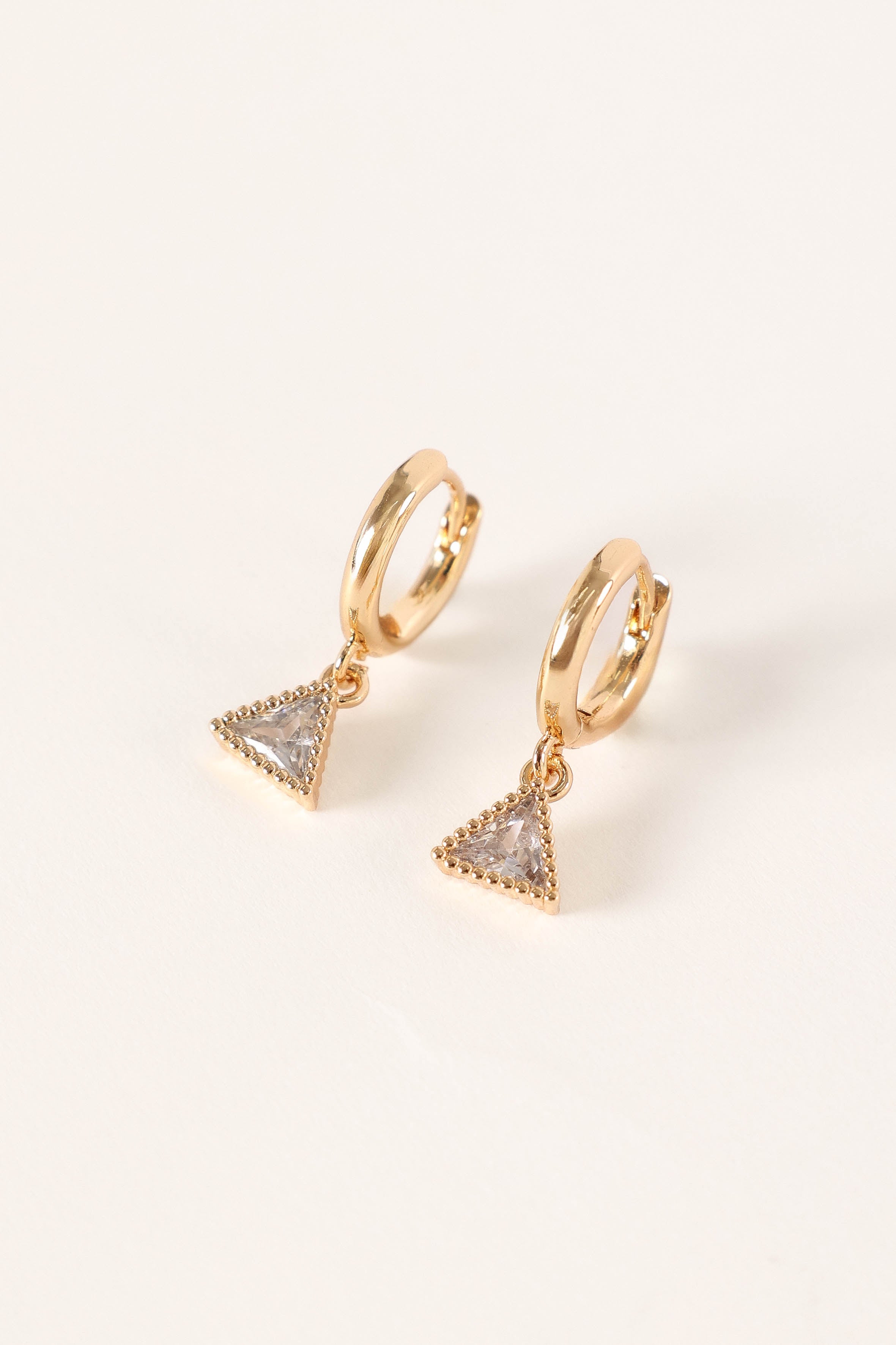 Regina Gold Triangle Drop Earrings - Modern Dangle Jewelry